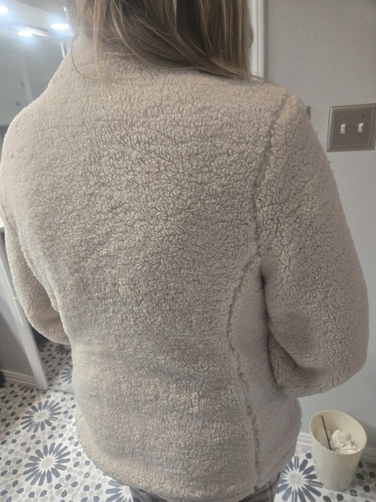 Sherpa Fleece Heated Jacket for Women with 12V 18400mAh Battery Pack, Women's Heated Jacket Fuzzy Fleece Heated Coat customer photo 1