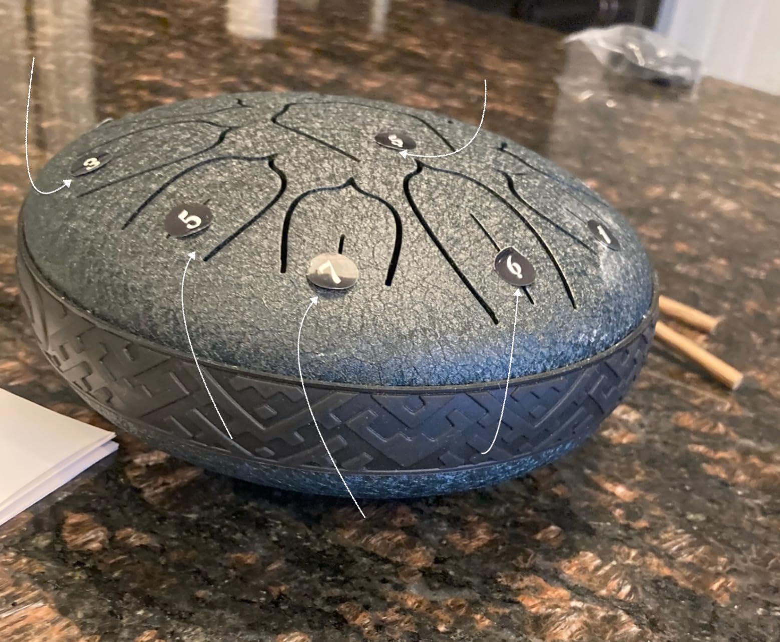 Steel Tongue Drum 6 Inch 11 Notes Musical Instrument Rain Drum Style Gift | Adults & Beginners Percussion for Music Education, Calming, Relaxation, Meditation (Navy) customer photo 1