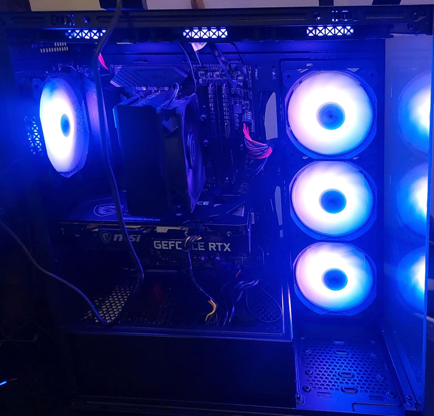 MUSETEX ATX PC Case 7 PWM ARGB Fans Pre-Installed, Type-C Mid Tower Computer Case with Full-View Dual Tempered Glass, Gaming PC Case, Black(K2) customer photo 1