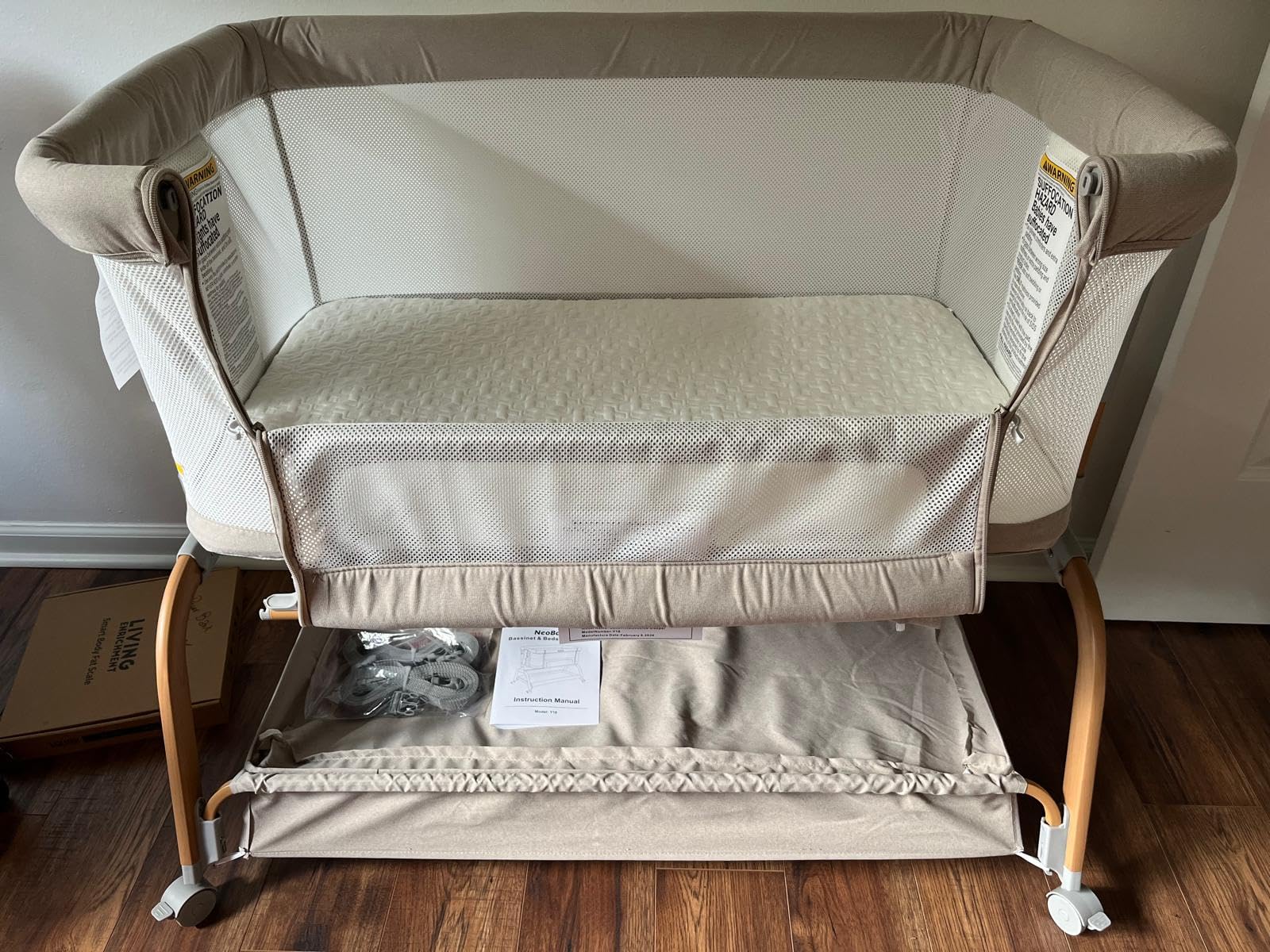 NeoBorn 3 in 1 Baby Bassinet, Bedside Bassinet for Baby, Rocking Bassinet with Breathable Full-Mesh, Mattress and Soft Sheet, Adjustable Height, Stable and Secure Crib for Newborns customer photo 1