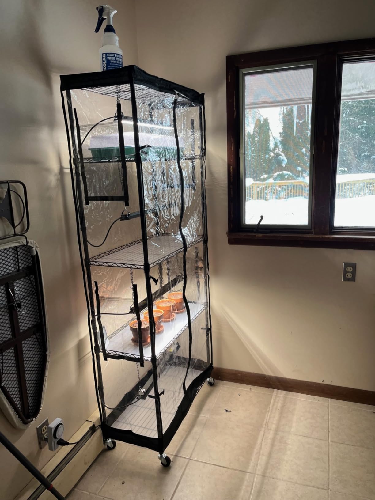 Barrina LP600 Indoor Greenhouse with Grow Light, 5 Tier Stand with Tent | Adjustable Shelf, 100W TX-S25 1.6FT 5000K Full Spectrum for Seedling Tropical Plants, Timer Thermometer, 23.6 x 13.8 x 70.9IN customer photo 2