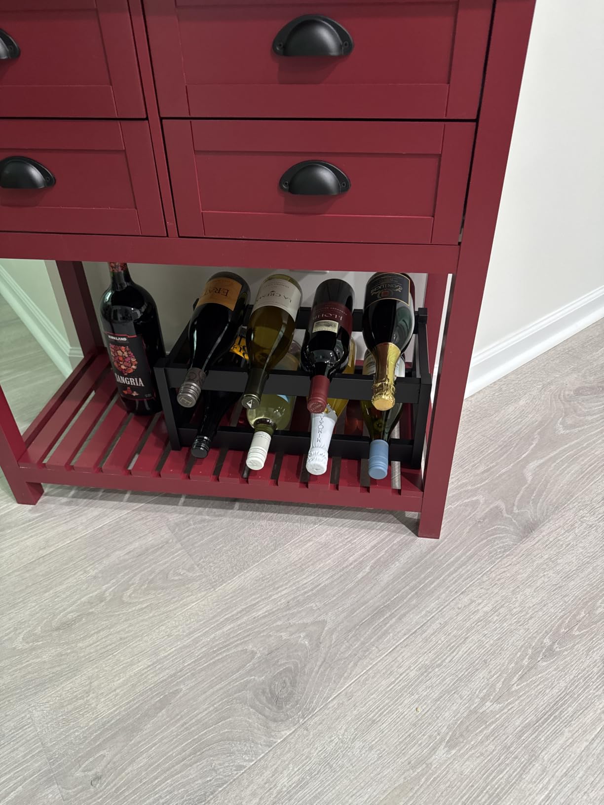 Wine Rack Freestanding Floor, 6-Tier Display Wine Storage Shelf, Holds 24 Bottles, Bamboo Wine Racks for Kitchen Dining Room Bar customer photo 1