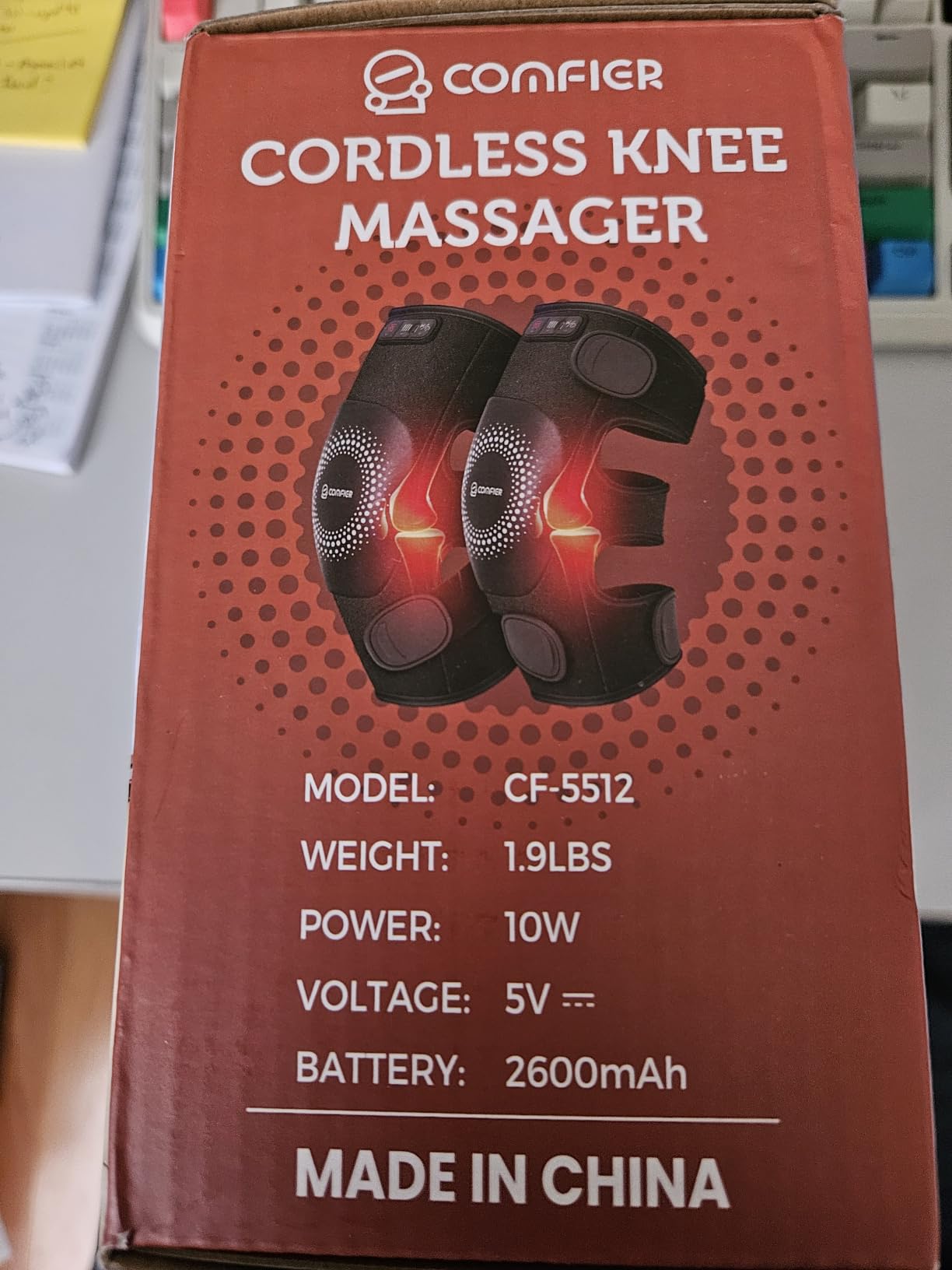 COMFIER FSA Cordless Knee Massager with Heat and Vibration for Pain Relief, HSA Eligible Items, Graphene Heating pad for Knee with 3 Heat Levels & 5 Massage Modes, Rechargeable Heated Knee Brace customer photo 1
