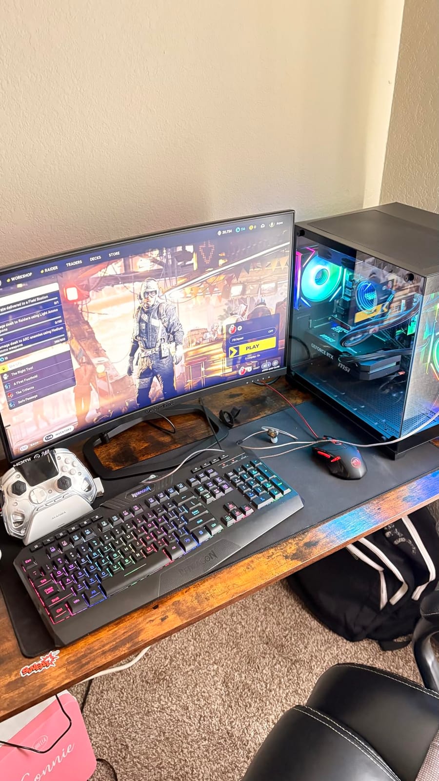 YAWYORE Gaming PC, AMD Ryzen 7 5700X, GeForce RTX 5060 Desktop Computer, 32GB DDR4 RAM, 1TB M.2 NVMe SSD, ARGB Fans, WiFi+BT customer photo 2