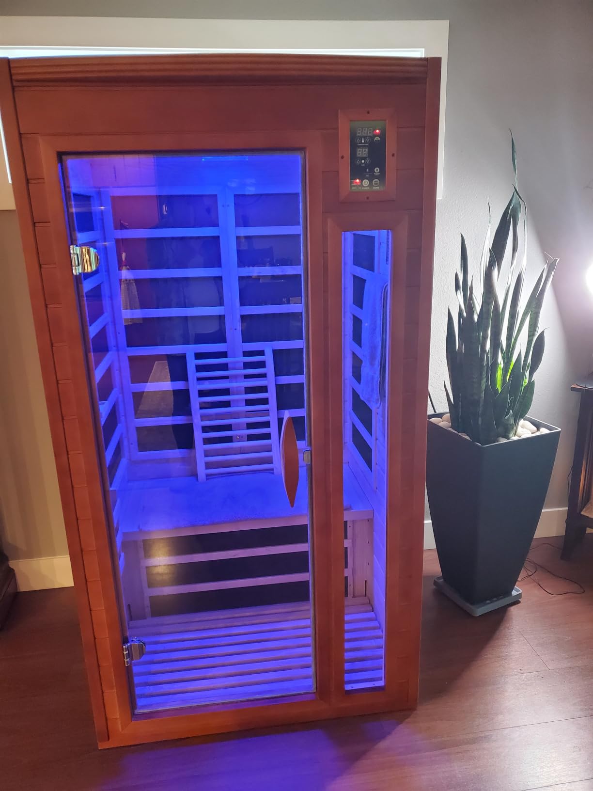 Elite 1 Person Compact Ultra Low EMF FAR Infrared Sauna with Red Light Therapy & Bluetooth Speakers - Personal Indoor for Home & Gym customer photo 2
