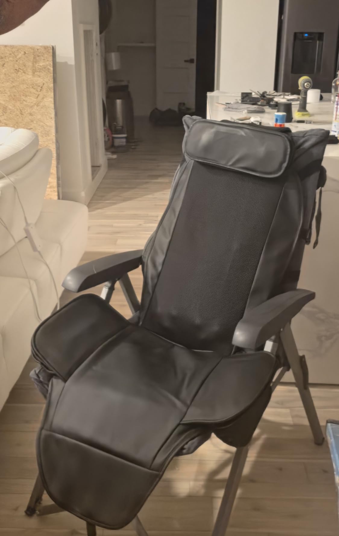 Shiatsu Massage Cushion with Heat, 3D Body Stretching Seat Traction, Kneading Back Massager for Chair with Seat Vibration, PU Leather Office Chair Massager for Home and Recliner, Gift for Father's Day customer photo 2