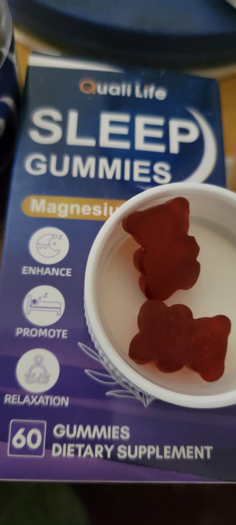Melatonin Free Sleep Gummies for Adults with Magnesium, Valerian Root, 5-HTP and Herbal Blend - Natural Sleep Aid, Sugar Free, Strawberry Flavor, 60 Count customer photo 2