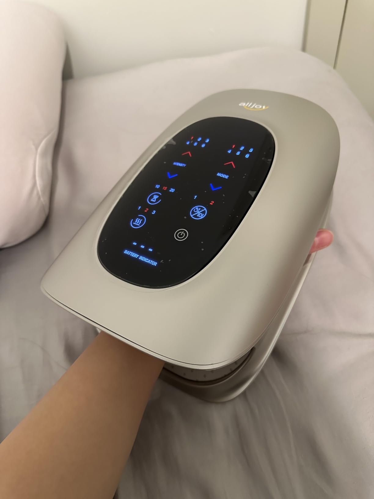 ALLJOY Hand Massager with Heat and Compression, FSA Knuckle Stretching | Hand Massage with 6 Modes, 6 Intensities and 3 Heat for Arthritis and Carpal Tunnel Relief, Gifts for Women Men (Champagne) customer photo 2
