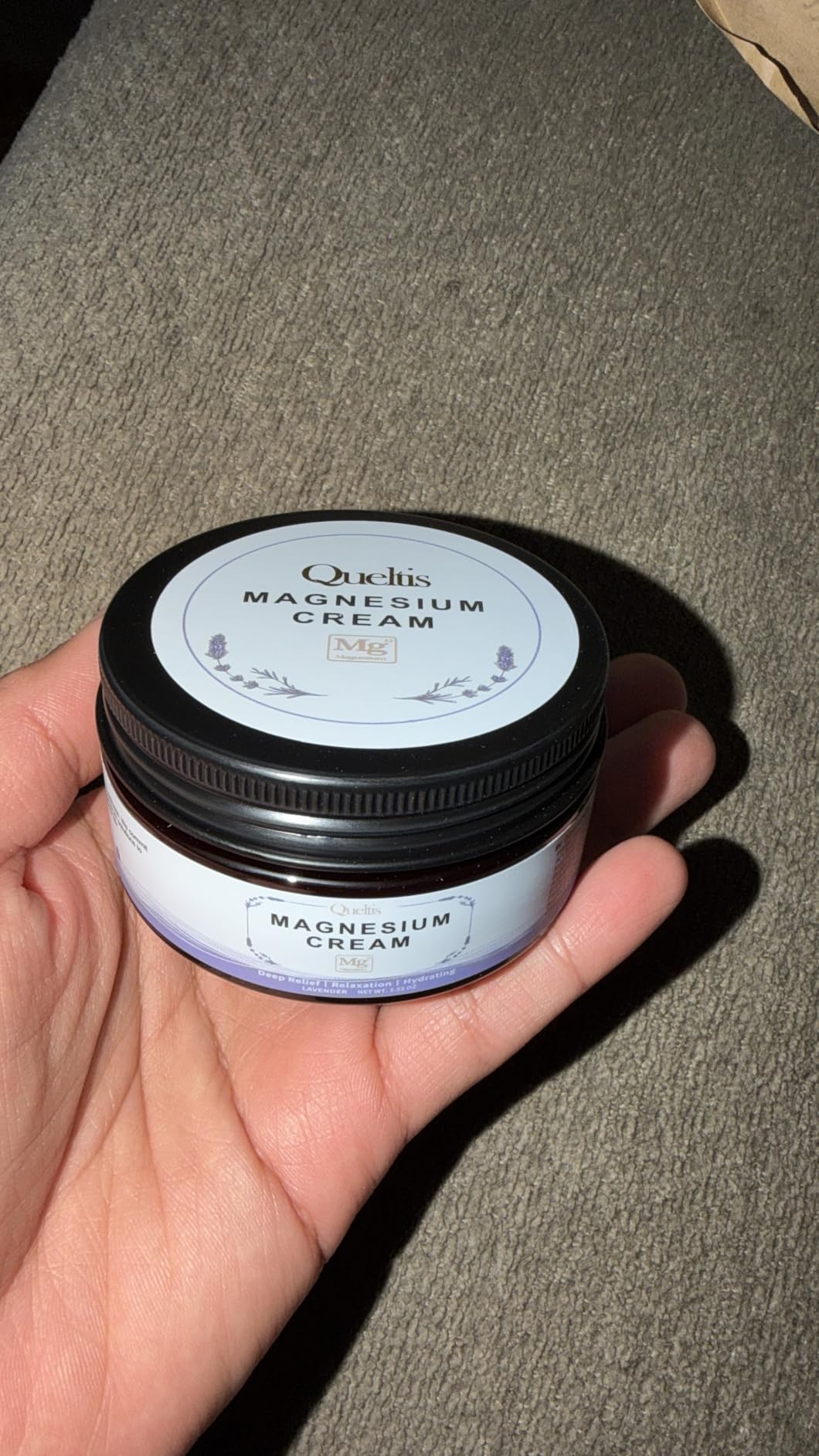 Magnesium Cream, Magnesium Lotion for Sleep, Pain & Leg Cramps, Topical Magnesium Chloride Cream for Muscle Relaxation, Calm, Moisturizing - Skin-Friendly & Safe for Kids & Adults | 3.53OZ (Lavender) customer photo 1