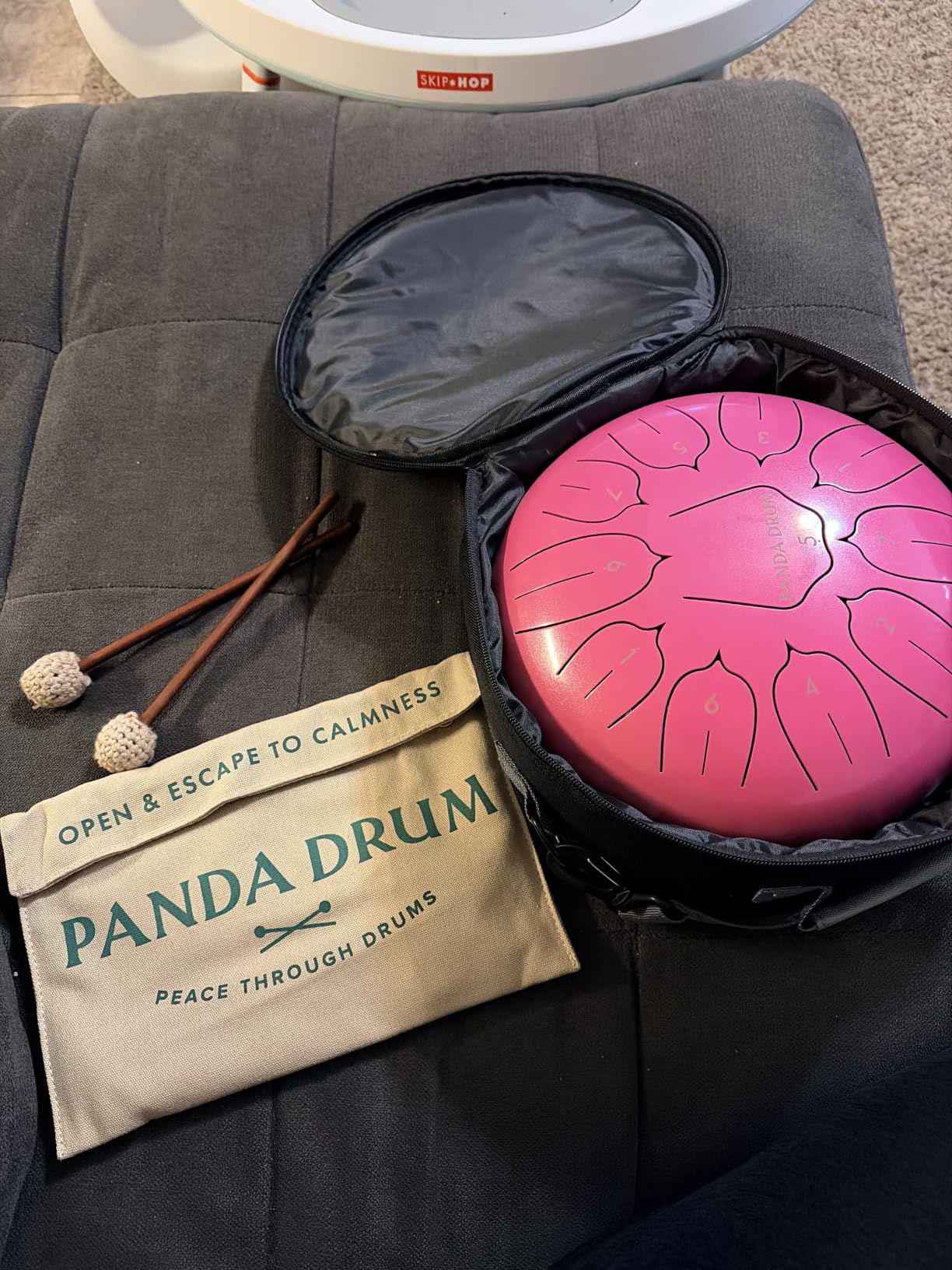 Plus (Black) | Steel Tongue Drum for Inside & Outside | 11 Inch | with Music Book, Mallets, Carrying Bag & Finger Picks | 432 Hz Rain Drum | Calming Musical Instrument for Adults & Kids customer photo 1