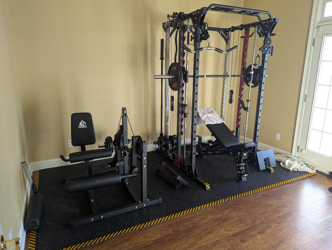 LIONSCOOL Seated Leg Curl Machine, Leg Extension and Curl Machine | 600lbs Weight Capacity, 2-Inch Plate Loaded Cable Strength Training Equipment, Home Gym Thigh Workout, w/ Barbell Clips customer photo 2