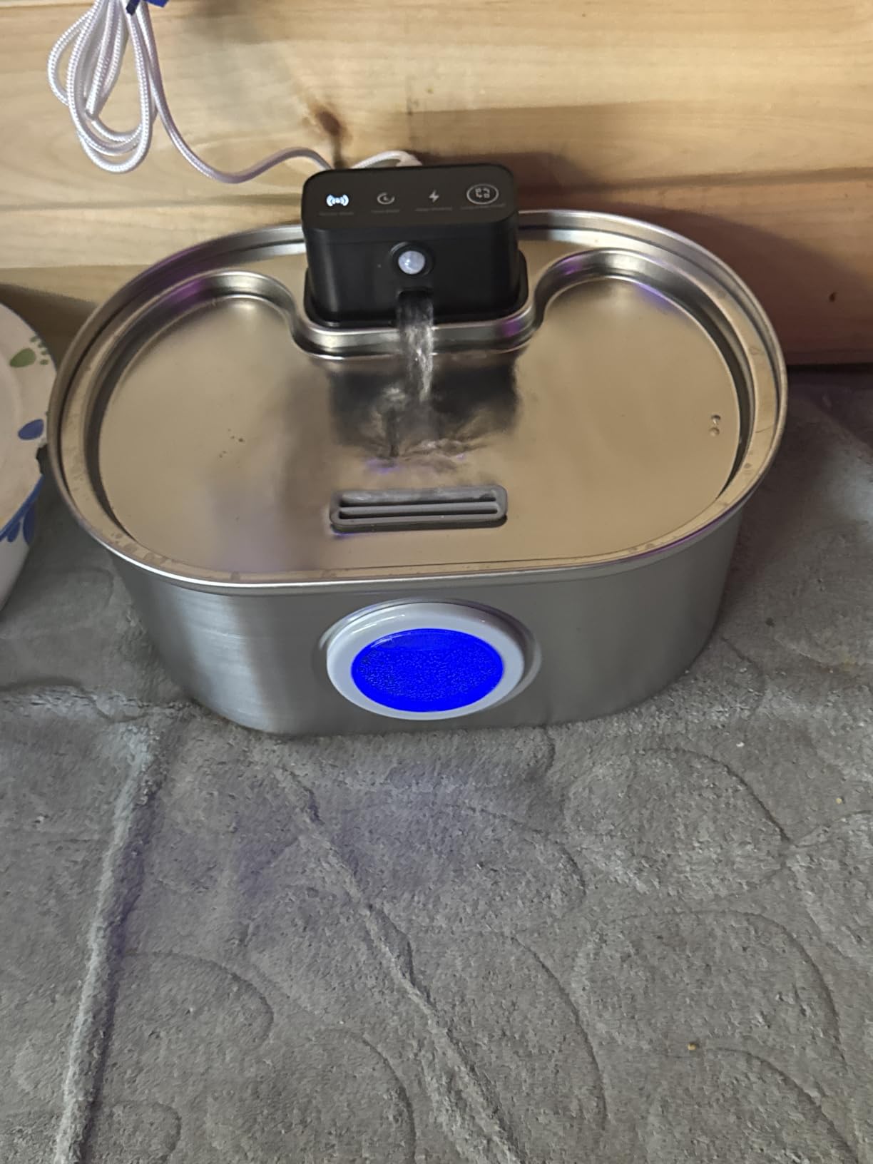Cat Water Fountain Wireless - Stainless Steel 3.2L/108oz Cordless Pet Fountain - Battery Operated Automatic Water Dispenser for Cats Indoor, with Motion Sensor & Quiet Pump customer photo 1