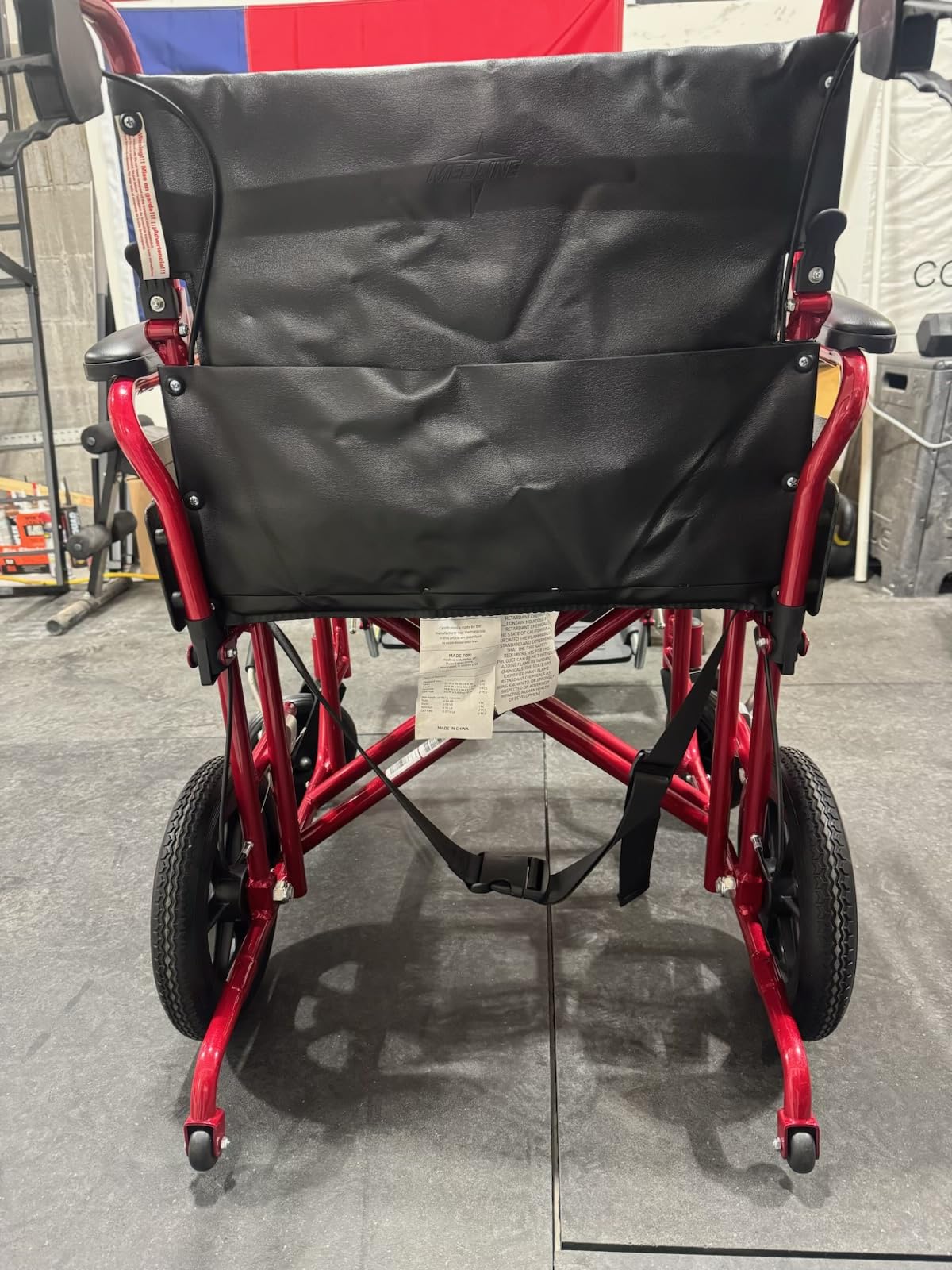 Medline Aluminum Bariatric Transport Chair with Elevating Legrests, Swing Back Desk Length Arms, 22