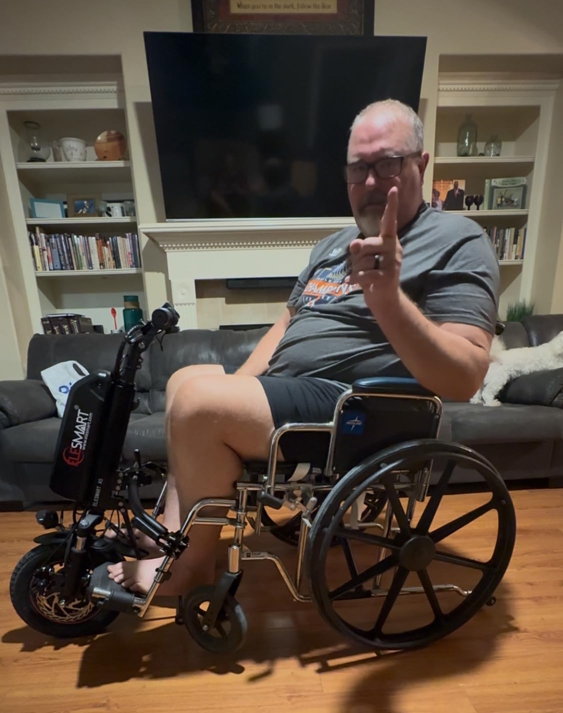 A5 Electric Handcycle Wheelchair Power Attachment, 7.8 Ah, Black | Wheelchair Motor Attachment for Manual to Electric Conversion, 36V 500W Motor, Airline Approved, Side Connection customer photo 1