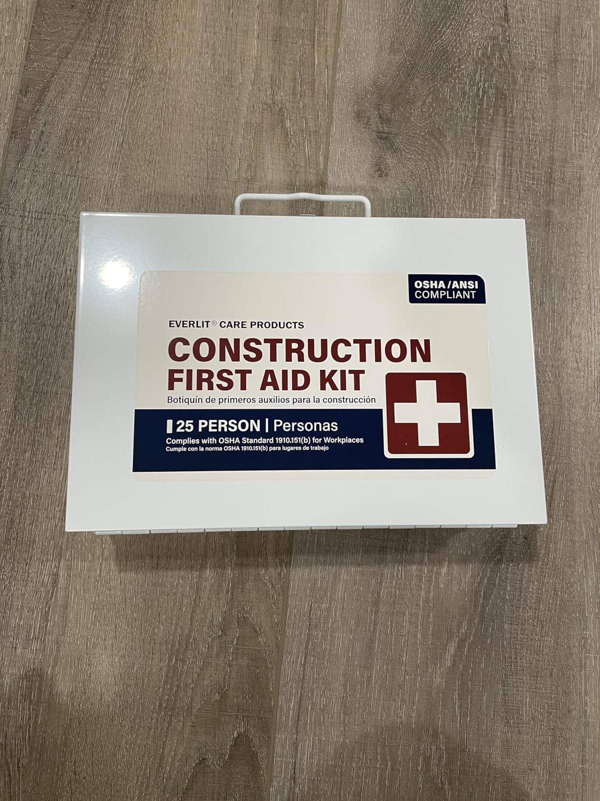 EVERLIT 185 Pcs Metal First Aid Kit for Contractors, Construction Site, OSHA Compliant, Workshop, Business, Commercial Truck Vehicle DOT, Wall Mount Box, All-Purpose customer photo 1