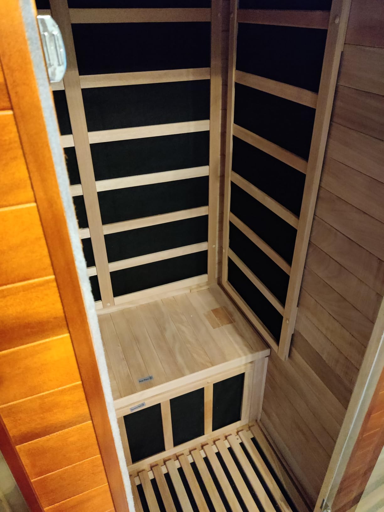 X-Vcak 1-2 Person Infrared Sauna, Dry Heat Sauna with Red Light Therapy, Bluetooth, Radio, 7-Color Therapy Light for Home, Indoor, Gym, Wellness Center, 40 x 36 x 73 inches, Brown customer photo 2