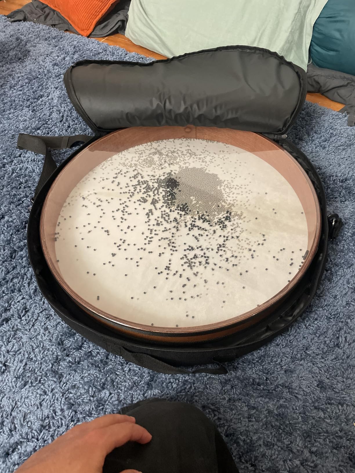 Ocean Drum 20 inch Large Size Goatskin Wave Drum with Beads, Bag, Sound Healing Instrument for Yoga Meditation Relaxation Sound Bath customer photo 2
