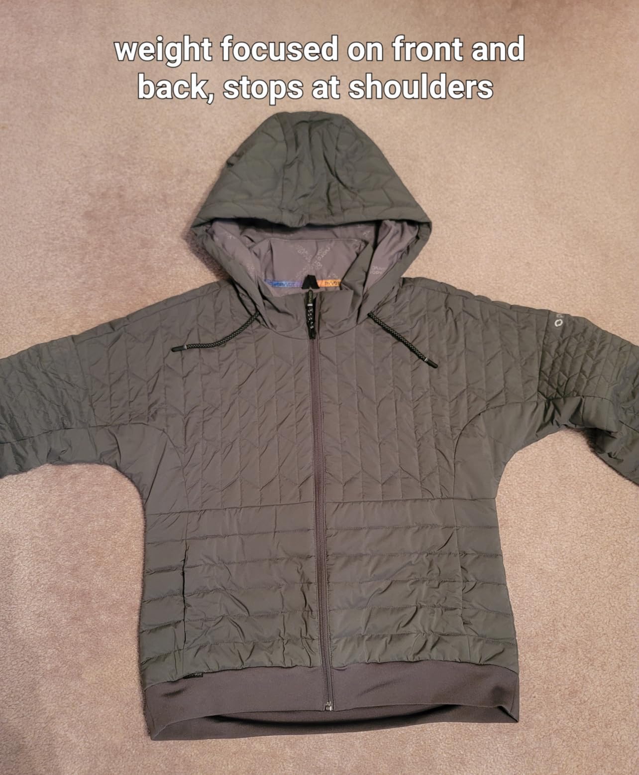 Women's Revolve Hooded Jacket, Quilted Sensory Weighted Apparel, Relaxed Fit customer photo 1