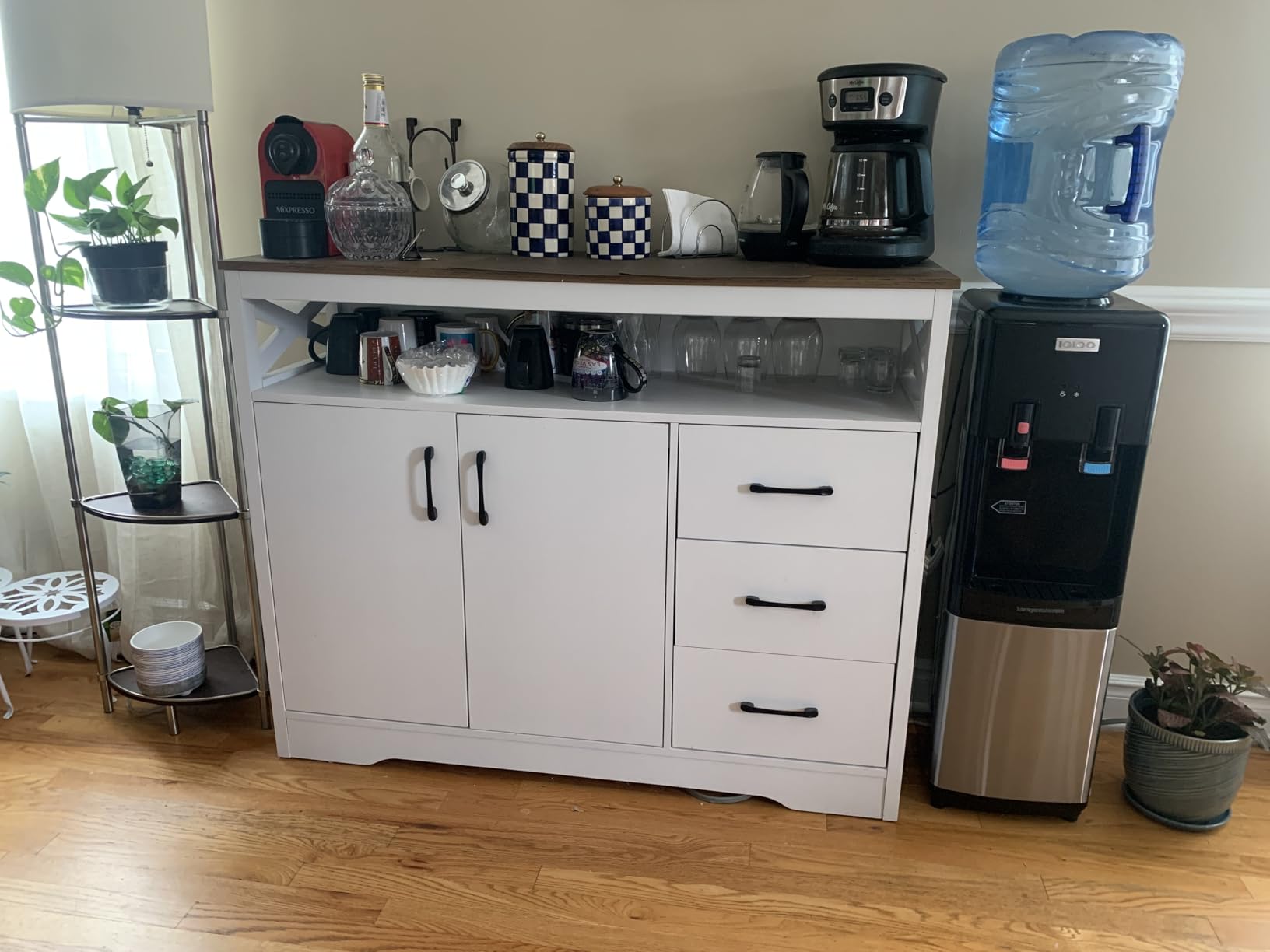 Igloo Top Loading Water Cooler with Removable Drip Tray & Energy-Saving Features- Water Tower with Hot, Cold Temperature Settings- Water Dispenser Fits 3 & 5-Gallon Jugs with Child Safety Lock- Black customer photo 1