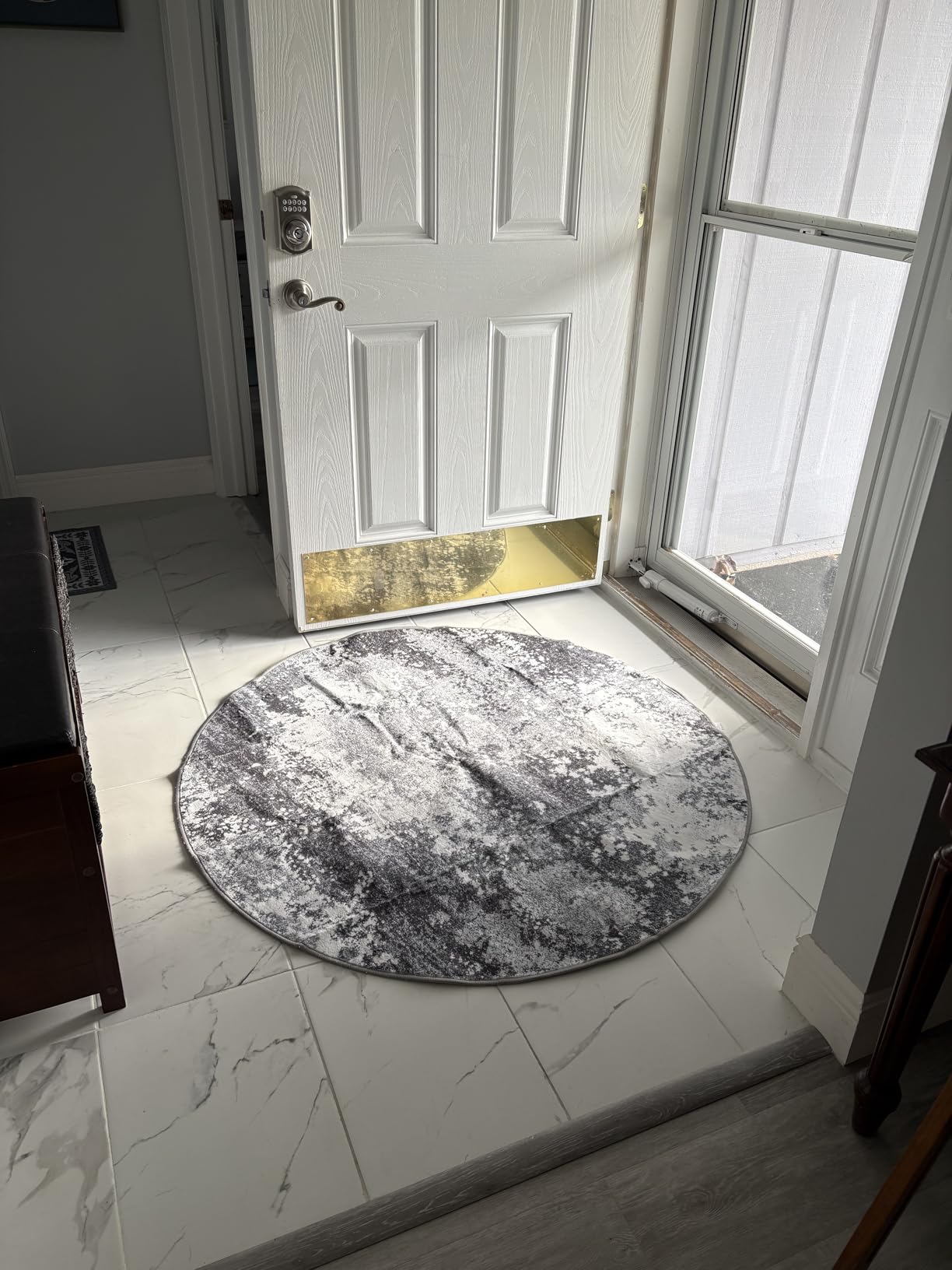 2x6 Rug Runners for Hallways Kitchen Non Slip Washable Grey Entryway Runner Rugs with Rubber Backing 6ft Long Carpet Runner for Laundry Room Bedroom, Low Pile Stain & Fade Resistant, Abstract Gray customer photo 2