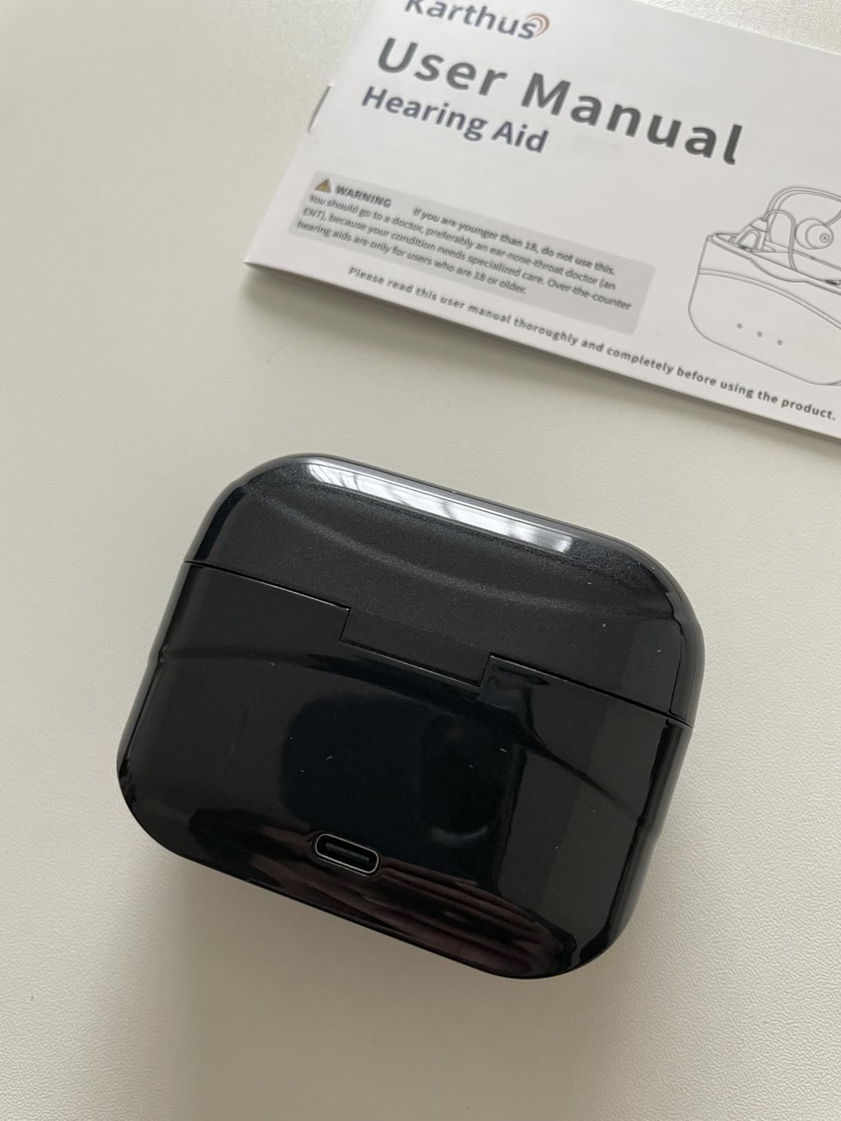Karthus OTC Hearing Aids for Seniors, Rechargeable with Noise Reduction | For mild to moderate hearing loss, clear conversations and TV, no app, one-button control, 100H charging case customer photo 2