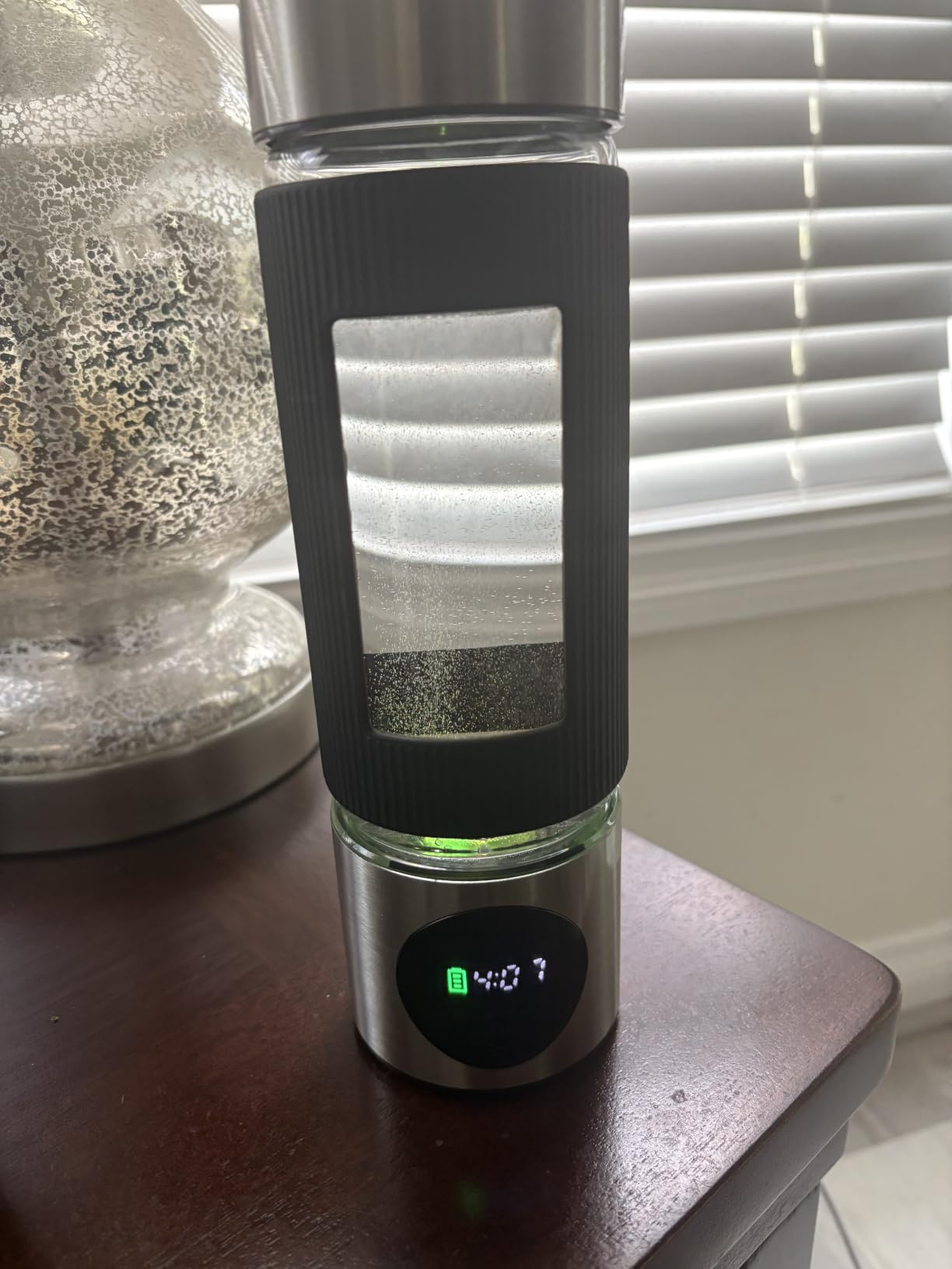 Hydrogen Water Bottle | 16.2 oz (480 ml) Hydrogen Water Generator | 6000 PPB Hydrogenator Machine | SPE/PEM Ionizer Generator (Silver) customer photo 2