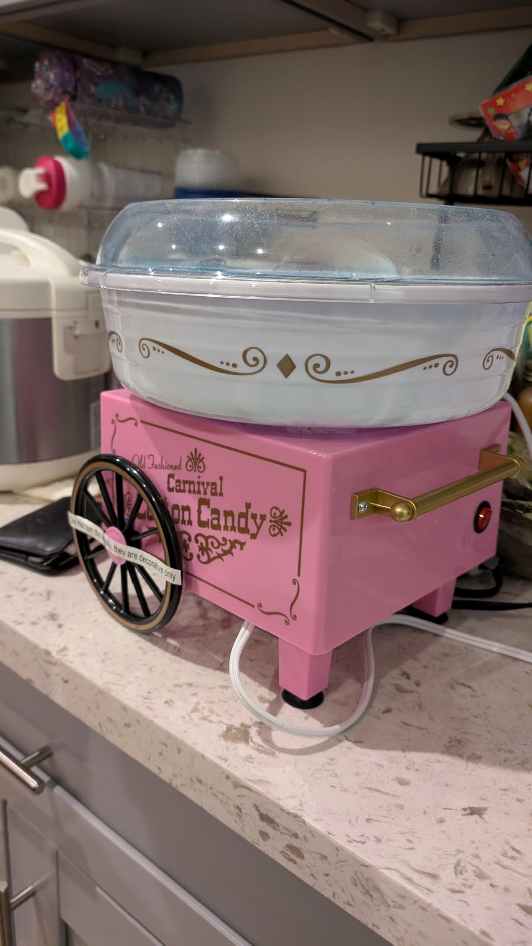 Kool-Aid Cotton Candy Machine - Fun Cotton Candy Machine for Kids with 2 Reusable Cones, 1 Sugar Scoop, and 1 Extractor Head - Red customer photo 2