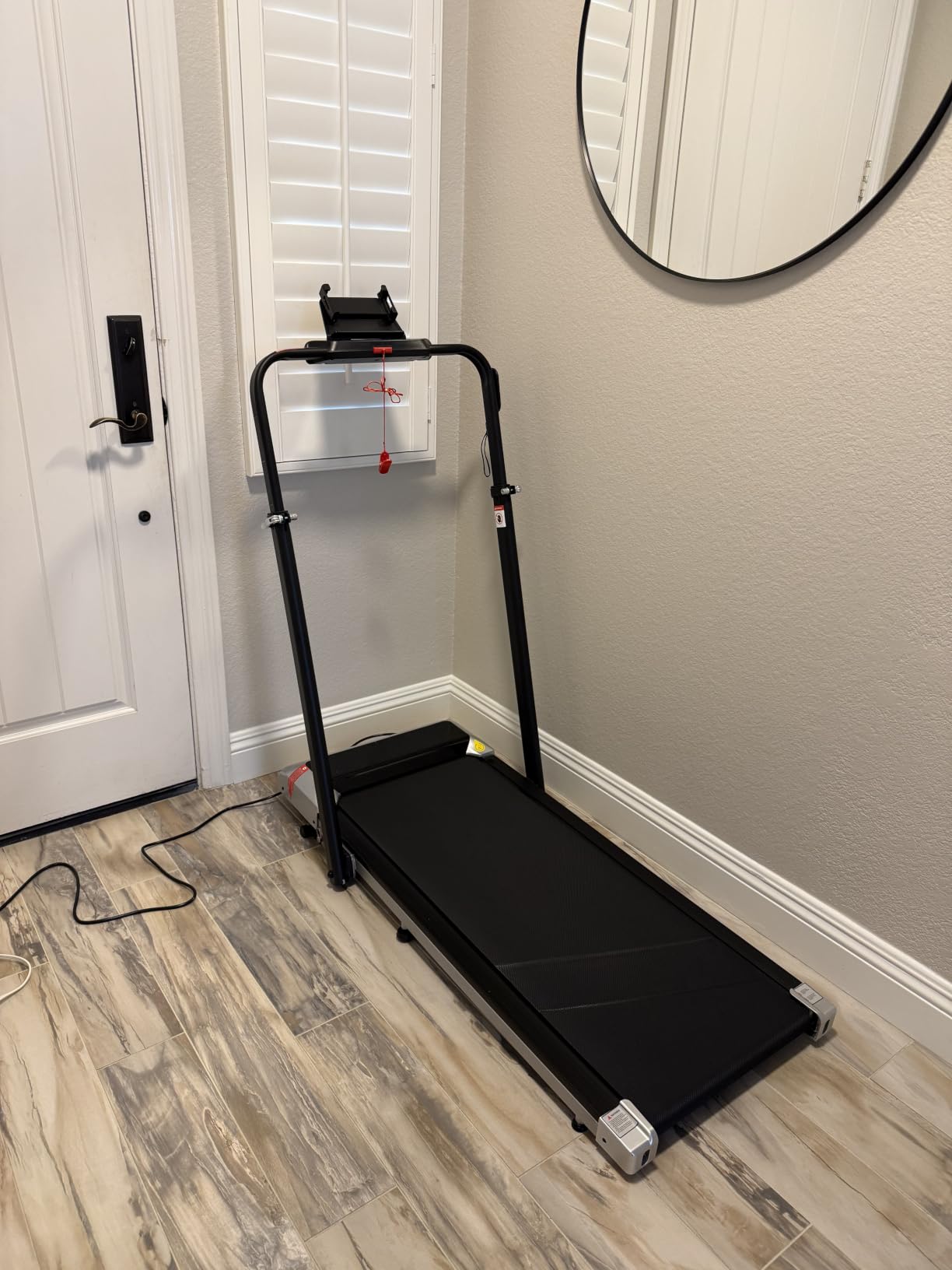 TOPUTURE Walking Pad Treadmill with 12% Incline, 6 in 1 Folding Treadmill with Adjustable Handle Bar for Home/Office, Under Desk Treadmills Portable Walking Pad with App, Remote Control & LED Display customer photo 1