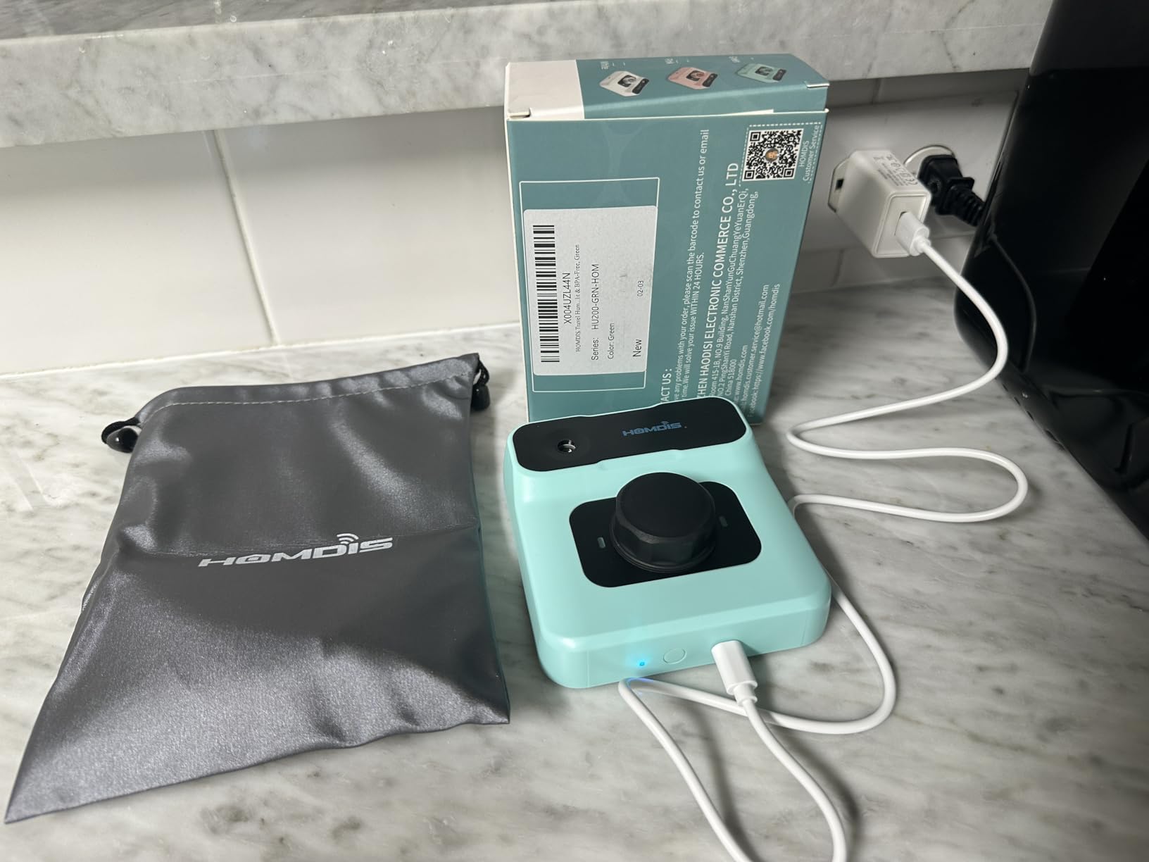 Travel Humidifier, Portable Small Humidifier for Plants, Bedroom, Office, Hotel or Car, Battery Operated Mini Cool Mist Humidifiers, Quiet 23dB, Auto-off, Night Light & BPA-Free, White customer photo 1