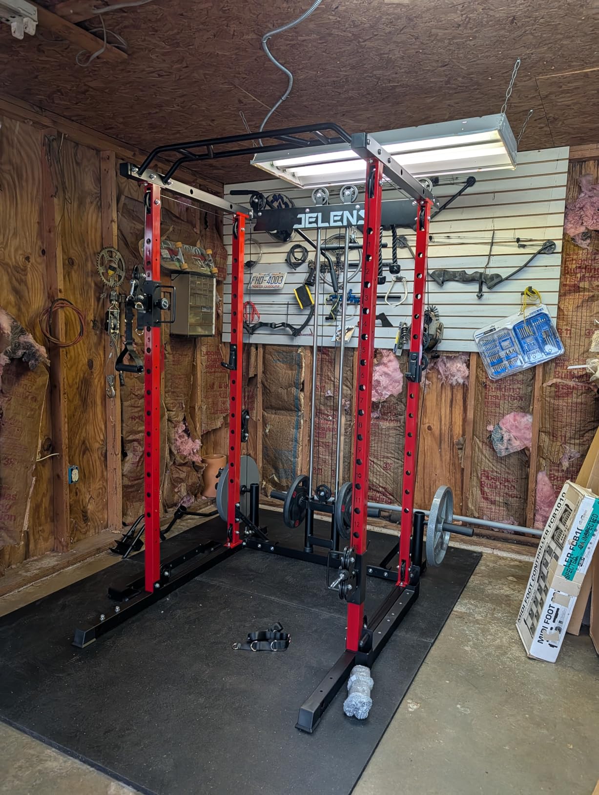 C12 Power Rack, 2000LBS Squat Rack with Cable Crossover System, Workout Cage with More Training Attachments for Home Gym customer photo 2