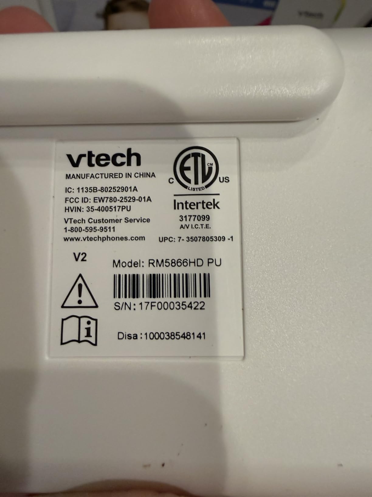 VTech Smart WiFi 7” HD Display Video Baby Monitor, 1080p HD Camera via App, Pan-Tilt-Zoom, Night Light, 2-Way Talk, 2K CMOS Video Sensor, Wide-Angle Viewing, Rechargeable Battery, Free App: RM7866HD customer photo 2
