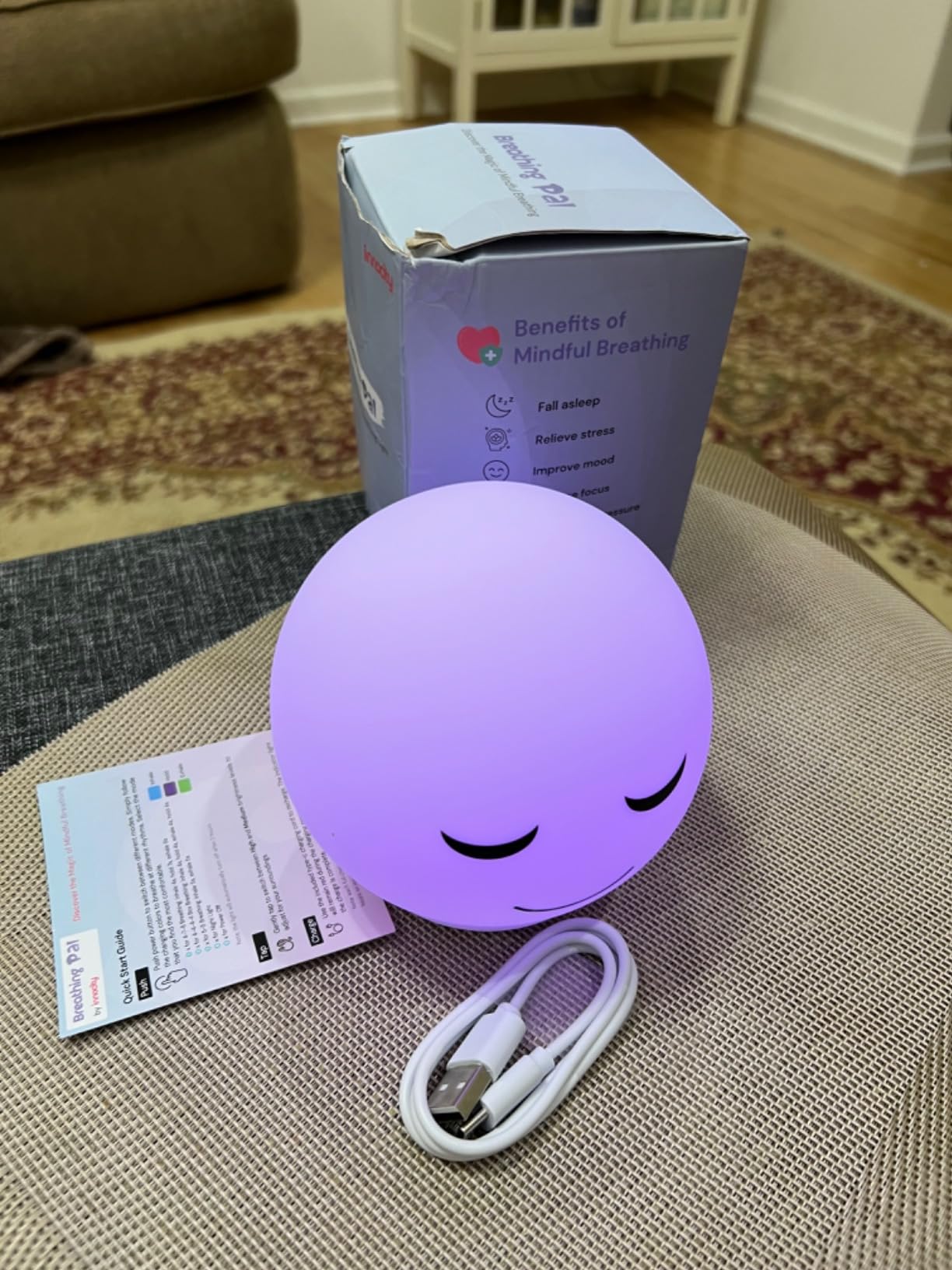 Breathing Pal, Anxiety Relief Kid Breathing Light for Calm Down Corner | 3 Breathing Modes, Guided Mindfulness Meditation Lamp, Stress Relief Items for Classroom & Sleep, Calm Down Corner Supplies customer photo 1