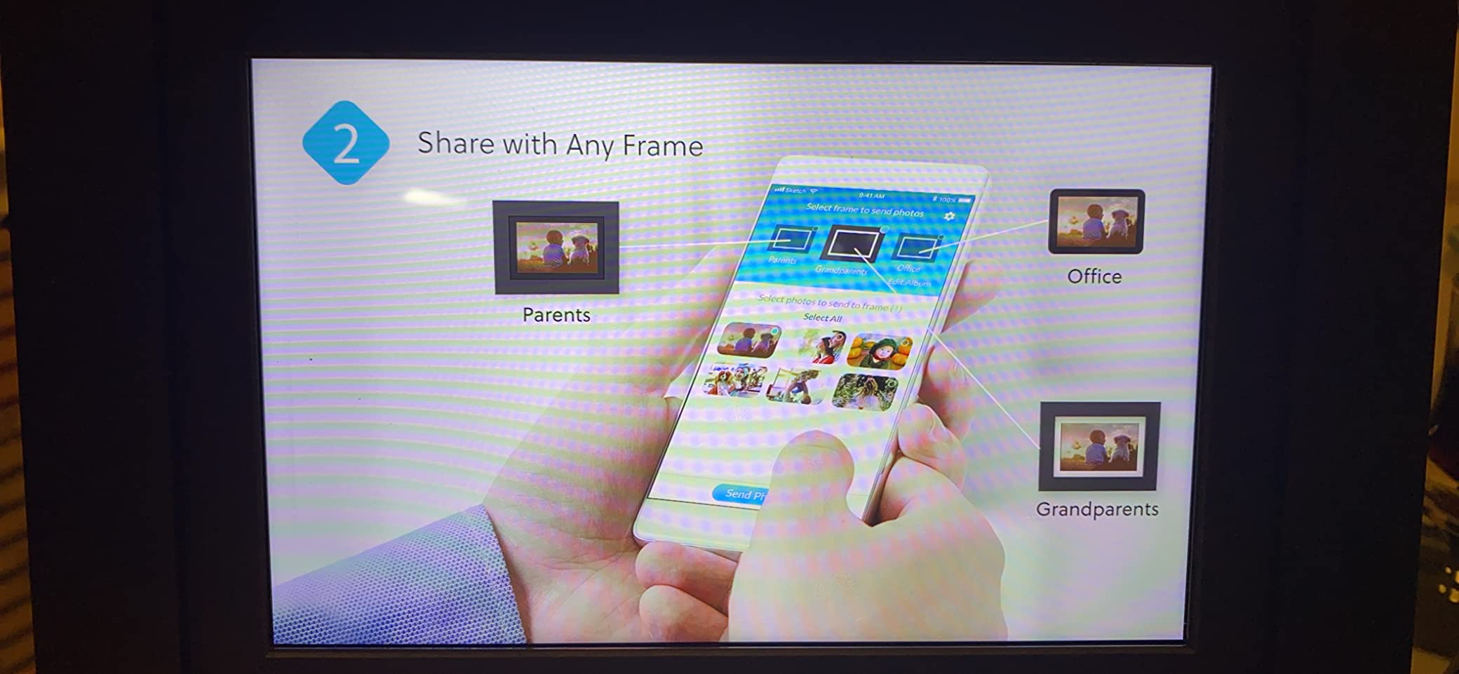 Brookstone 10 Inch Wi-Fi Digital Picture Frame with Video Playback - 32GB Smart Photo Frame, Touchscreen Display, Clock, Calendar, Weather Forecast, Built-in Speaker - White customer photo 2