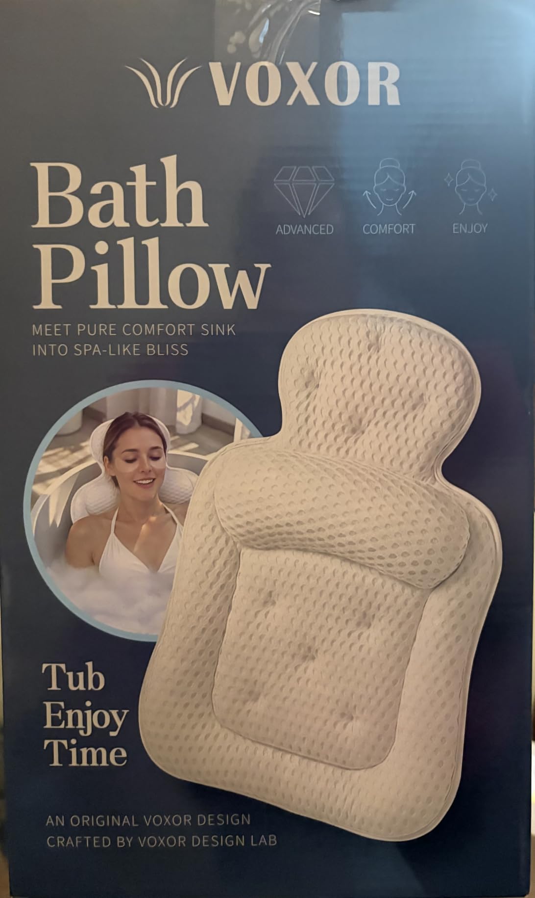 Bath Pillows for Tub, Comfortable Bathtub Cushion for Head and Neck with Soft 3D Mesh Fabric and 54 Non-Slip Suction Cups, Relaxing Tub and Shower Accessories Spa Gift White Standard customer photo 2