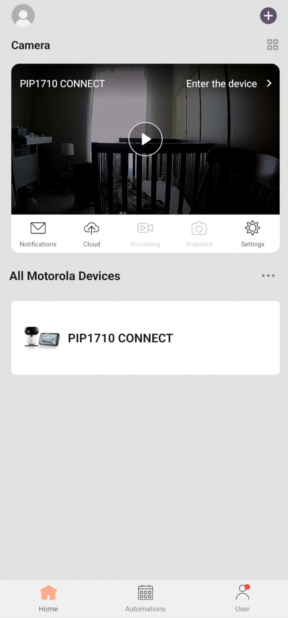 Motorola Nursery PIP1710 Connect Baby Monitor with AI Cry Detection & Translation | Wi-Fi HD Camera, 5