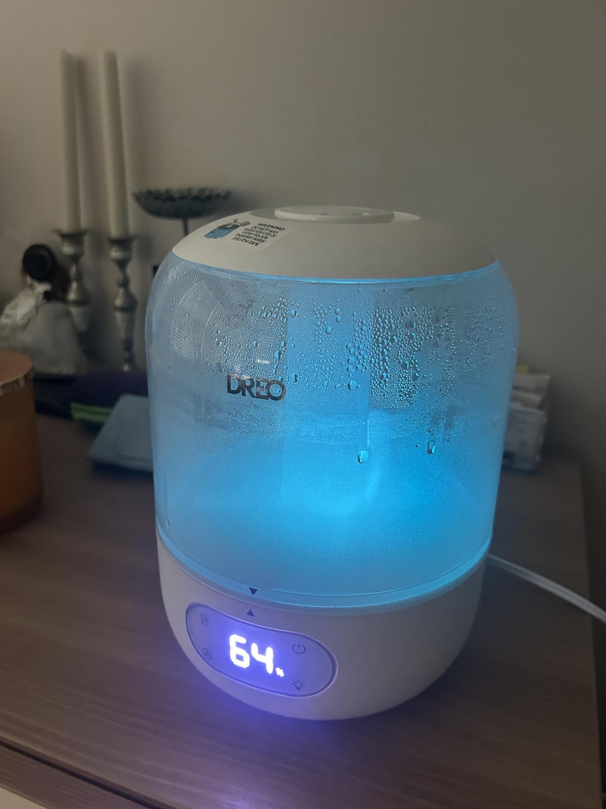 DREO Humidifiers for Bedroom, 3L Top Fill 30H and 26dB Quiet Runtime for Large Room, Cool Mist Ultrasonic Humidifier with Humidity Sensor, Night Light for Home Baby Nursery Plants customer photo 1