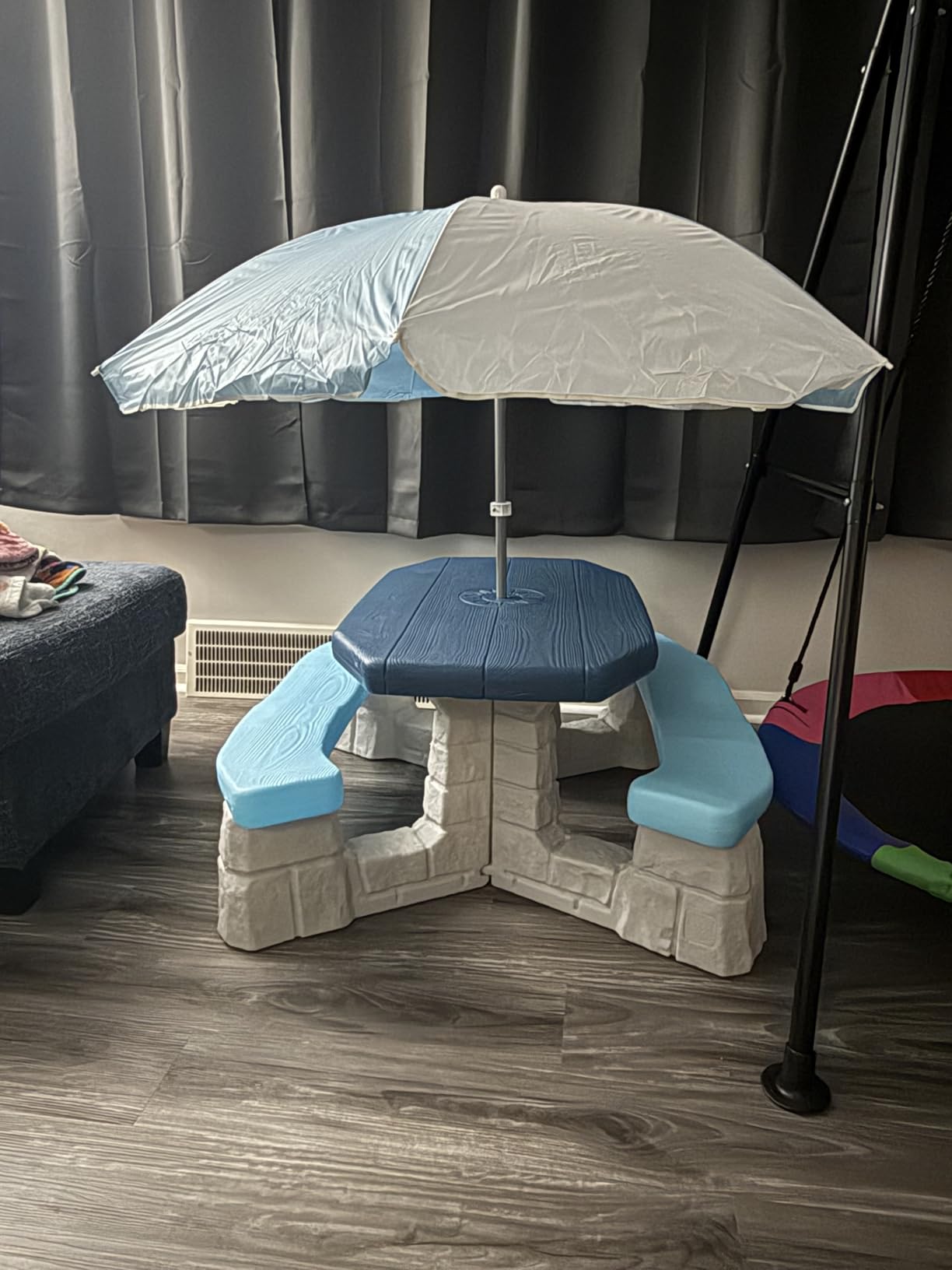 Step2 Sun and Fun Picnic Table with Umbrella for Kids, Outdoor Table and Bench Set, Seats 4, Ages 3+ Years customer photo 1