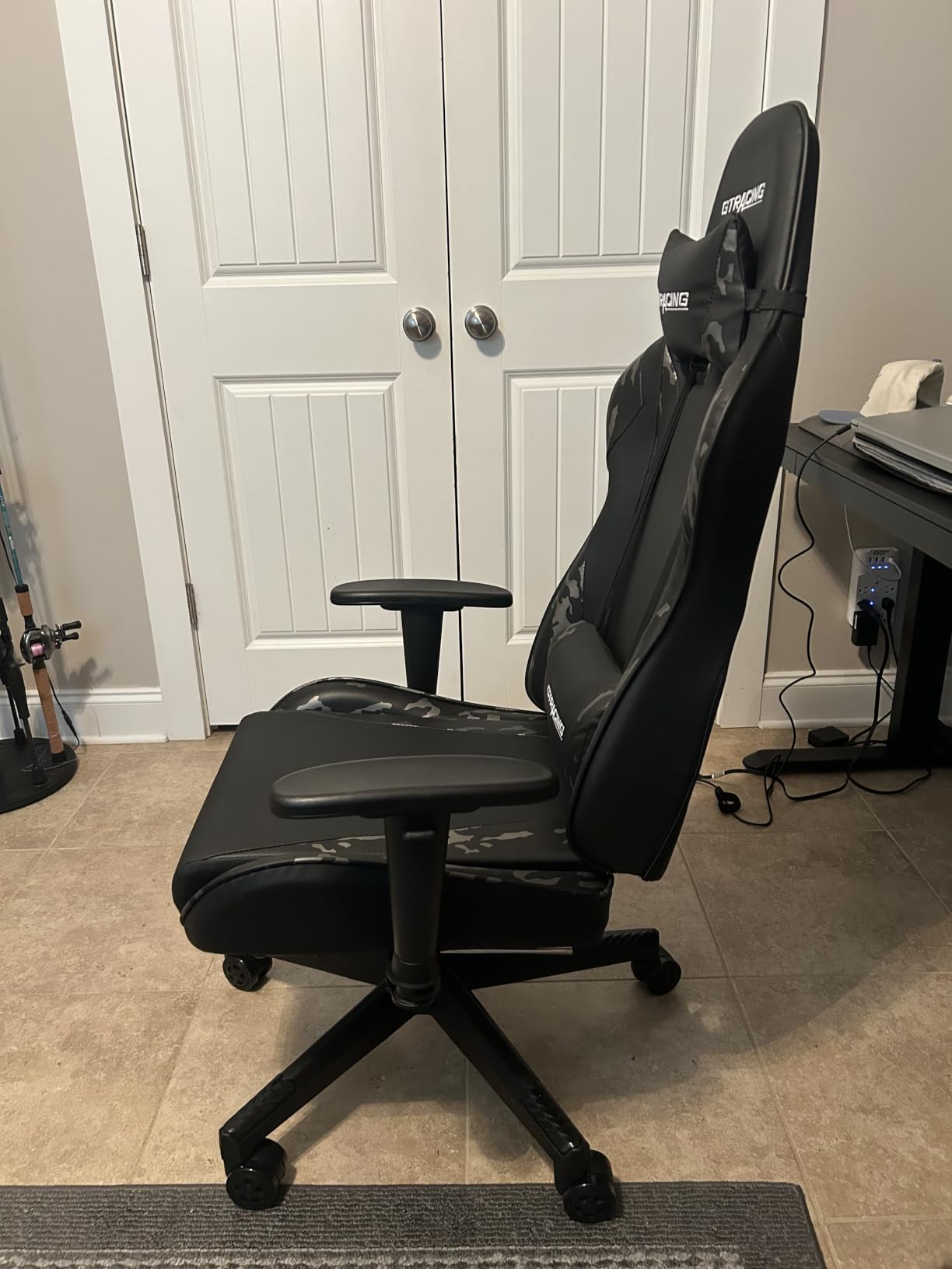 GTPLAYER Gaming Chair with Footrest, Ergonomic Computer Game Desk Chair, Reclining Game Chair Seat Height Adjustment, Swivel Rocker with Headrest and Lumbar (Blue) customer photo 1