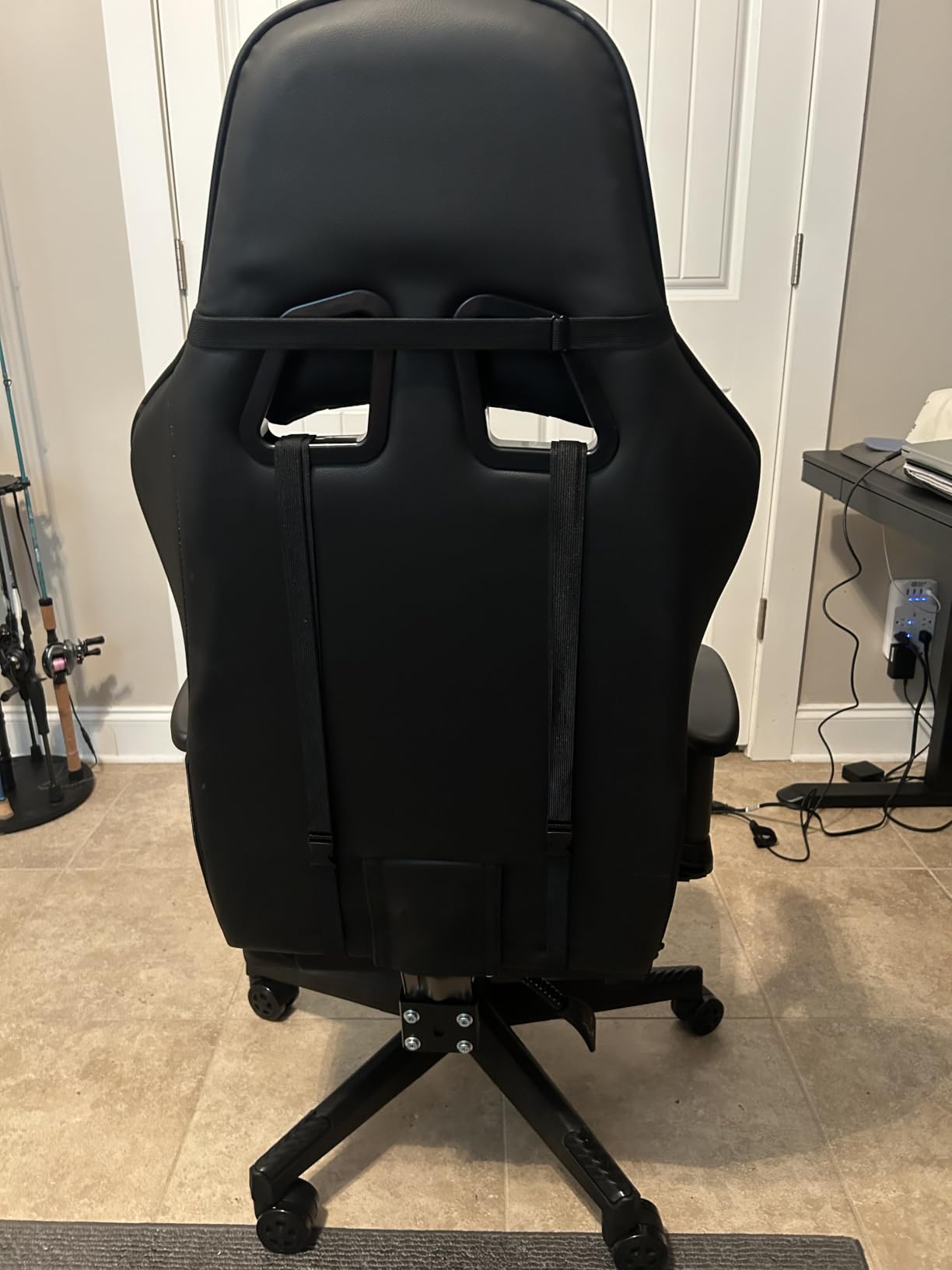 GTPLAYER Gaming Chair with Footrest, Ergonomic Computer Game Desk Chair, Reclining Game Chair Seat Height Adjustment, Swivel Rocker with Headrest and Lumbar (Blue) customer photo 2