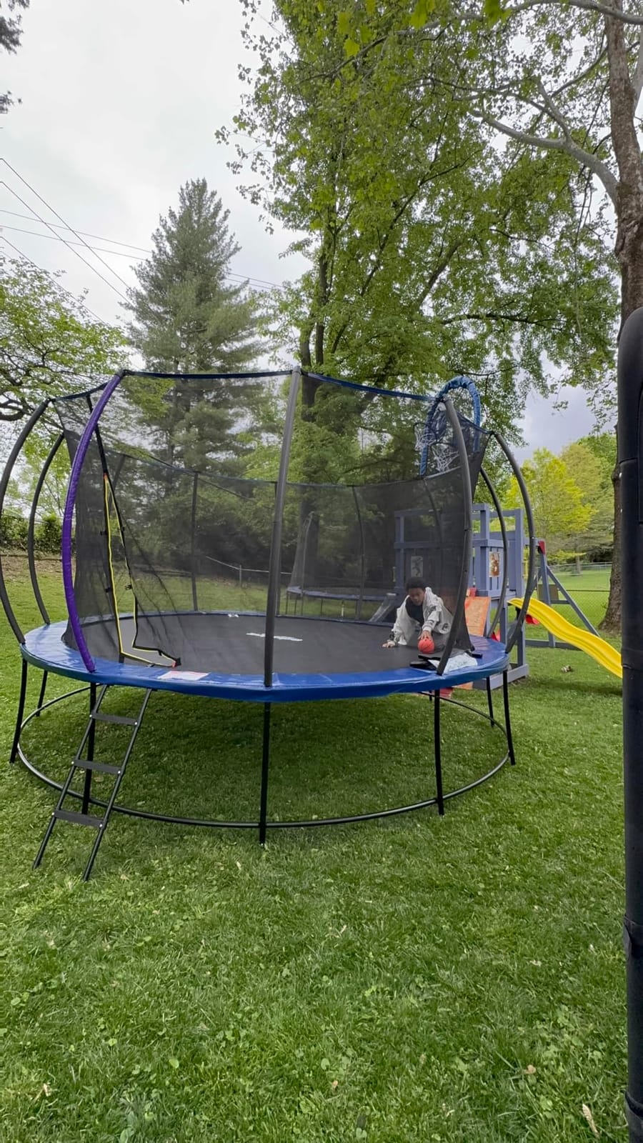 Zupapa 1800LBS Capacity Double Frame Trampoline 16 15 14 12FT No-Gap Safety Design Curved Poles & Basketball Hoop 10-Year Quality Assurance customer photo 1