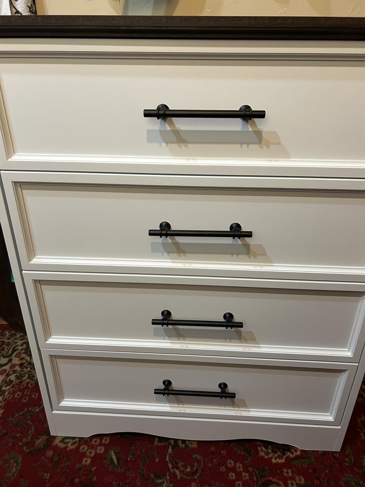 YANSNWO Walnut 6 Drawer Dresser for Bedroom, 44