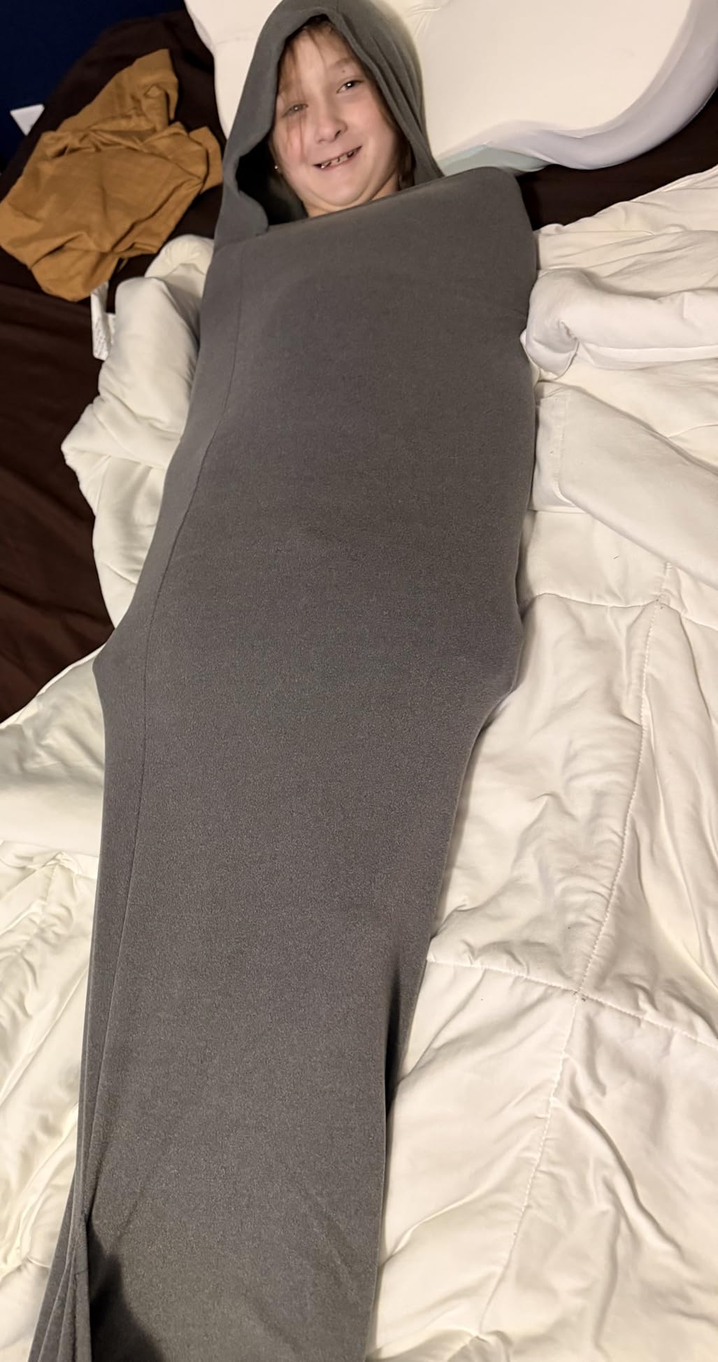 Sleep Bag - Sleep Pod for Deeper Sleep - Full Body Cozy Sleep Bag with Hoodie | Hooded sleep, open feet. For home, camp & travel. Guides mind & body to deep sleep in your sanctuary. customer photo 1