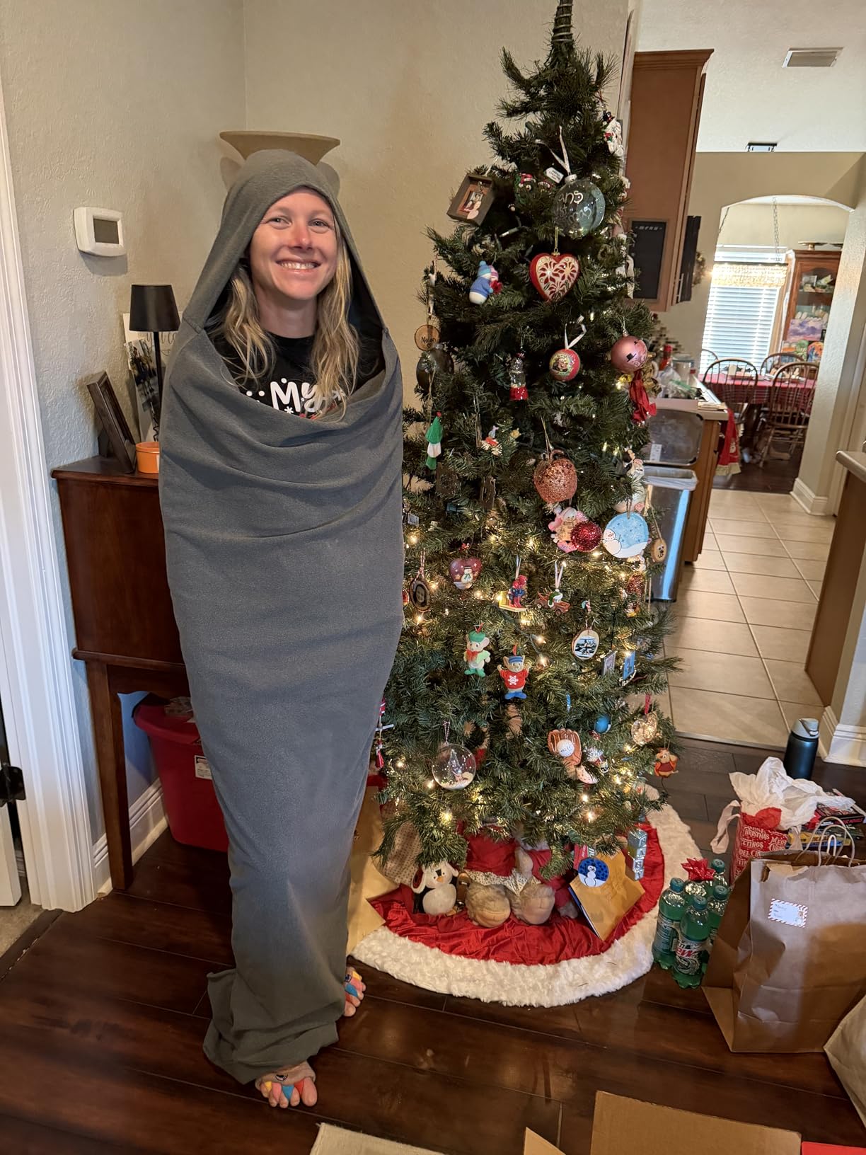 Sleep Bag - Sleep Pod for Deeper Sleep - Full Body Cozy Sleep Bag with Hoodie | Hooded sleep, open feet. For home, camp & travel. Guides mind & body to deep sleep in your sanctuary. customer photo 2