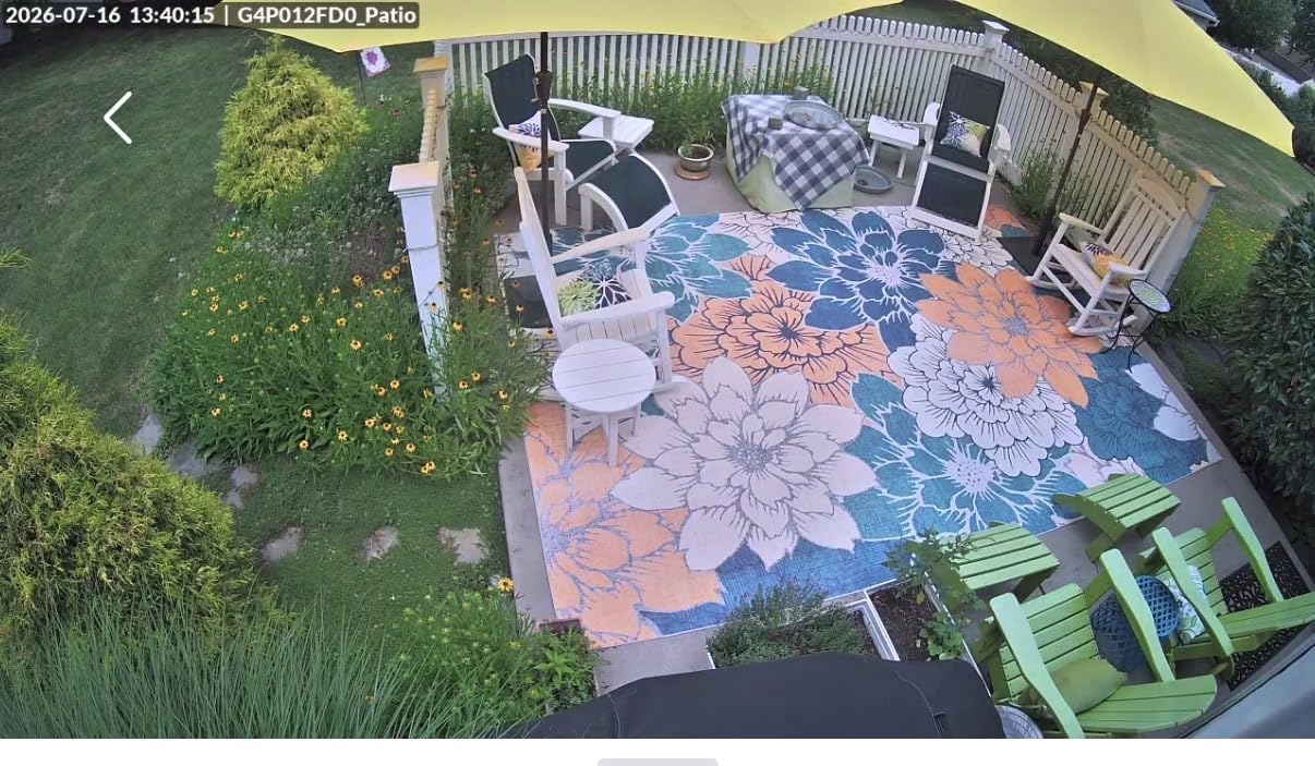 GENIMO Indoor Outdoor Area Rug 5'x8', Machine Washable Rugs for Patio, Waterproof, Non-Slip Easy Cleaning Floral Outdoor Mat Carpet for Living Room, Bedroom, RV, Balcony, Deck, Camping, Navy Blue customer photo 1