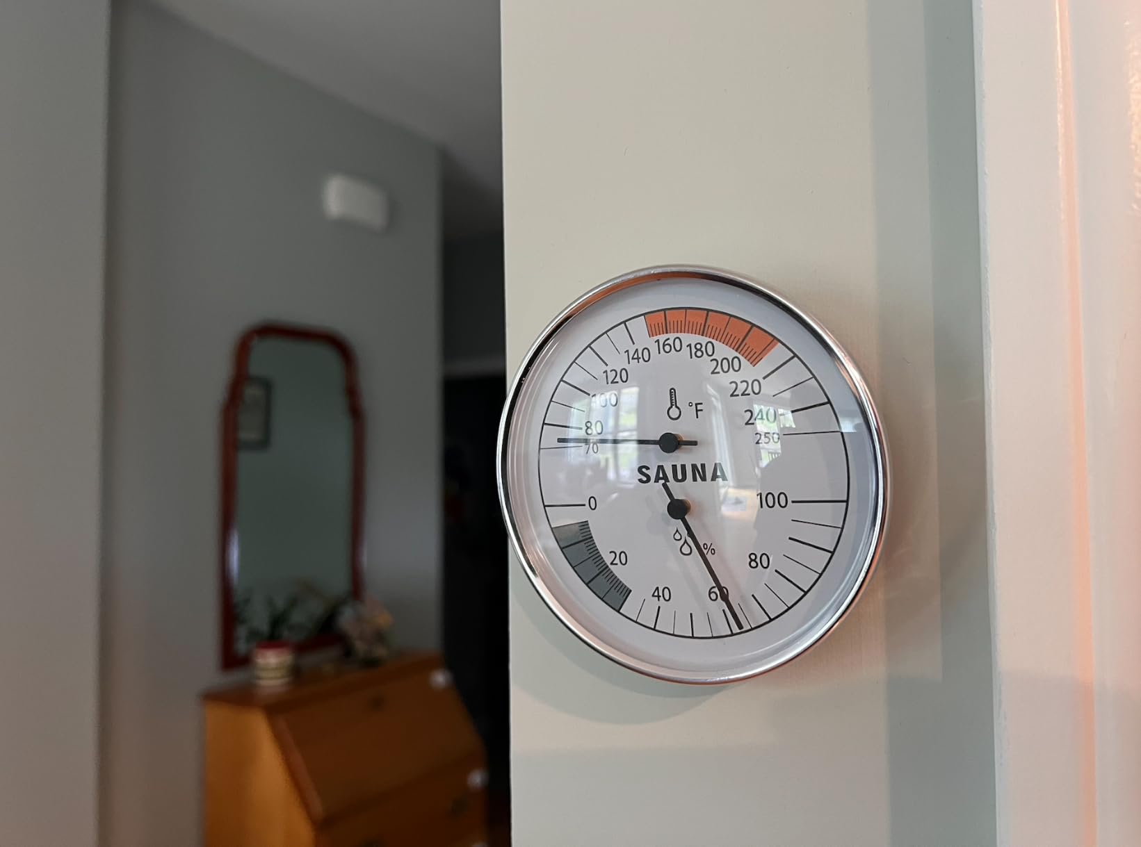 Sauna Thermometer and Hygrometer, Mechanical Humidity and Temperature Gauge | Aluminum Frame Wall Mounted for All Saunas, Sauna Accessories, Range 70-250°F (20-120 °C), 0-100% RH customer photo 1