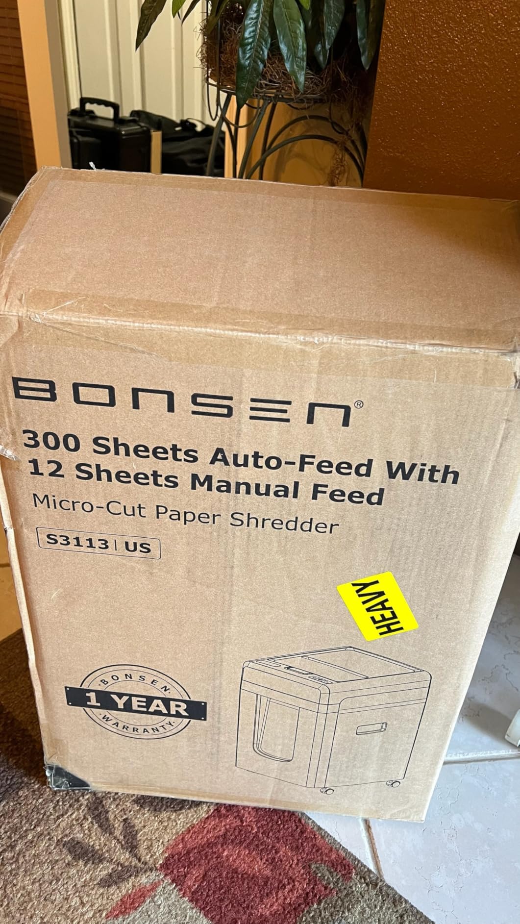 BONSEN 300-Sheet Micro Cut P-5 High Security Auto Feed Heavy Duty Shredder | 60 Minutes Non-Stop, Jam-Proof, 58dB Ultra-quiet, 8.1-Gal Bin with Casters, Commercial-Grade Paper Shredder for Office S9221 customer photo 1