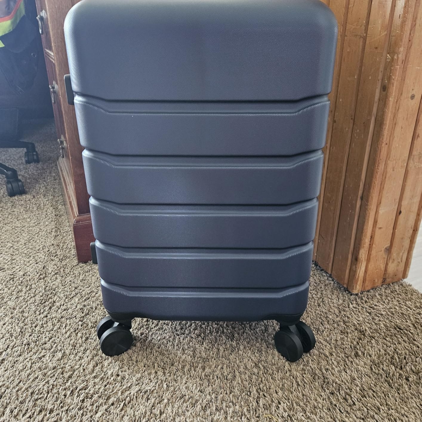 NEWBULIG 20 Inch Carry On Luggage, Suitcase with Spinner Wheels | Expandable, ABS Hard Shell, Lightweight, Rolling, Smooth, TSA Lock, Business Trips, Short Vacations, Blue customer photo 1
