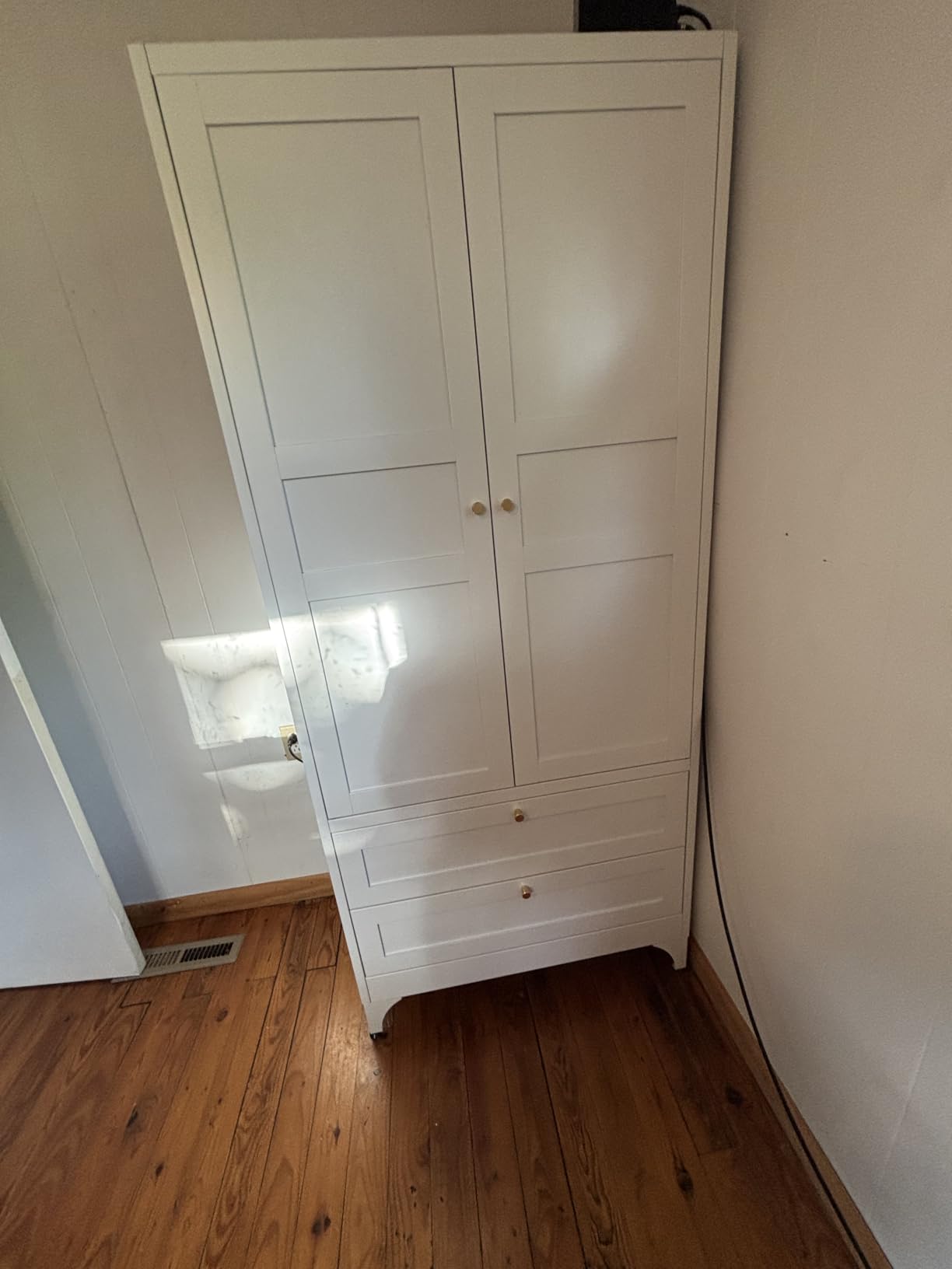 Metal Armoire Wardrobe Closet with 2 Drawers,18