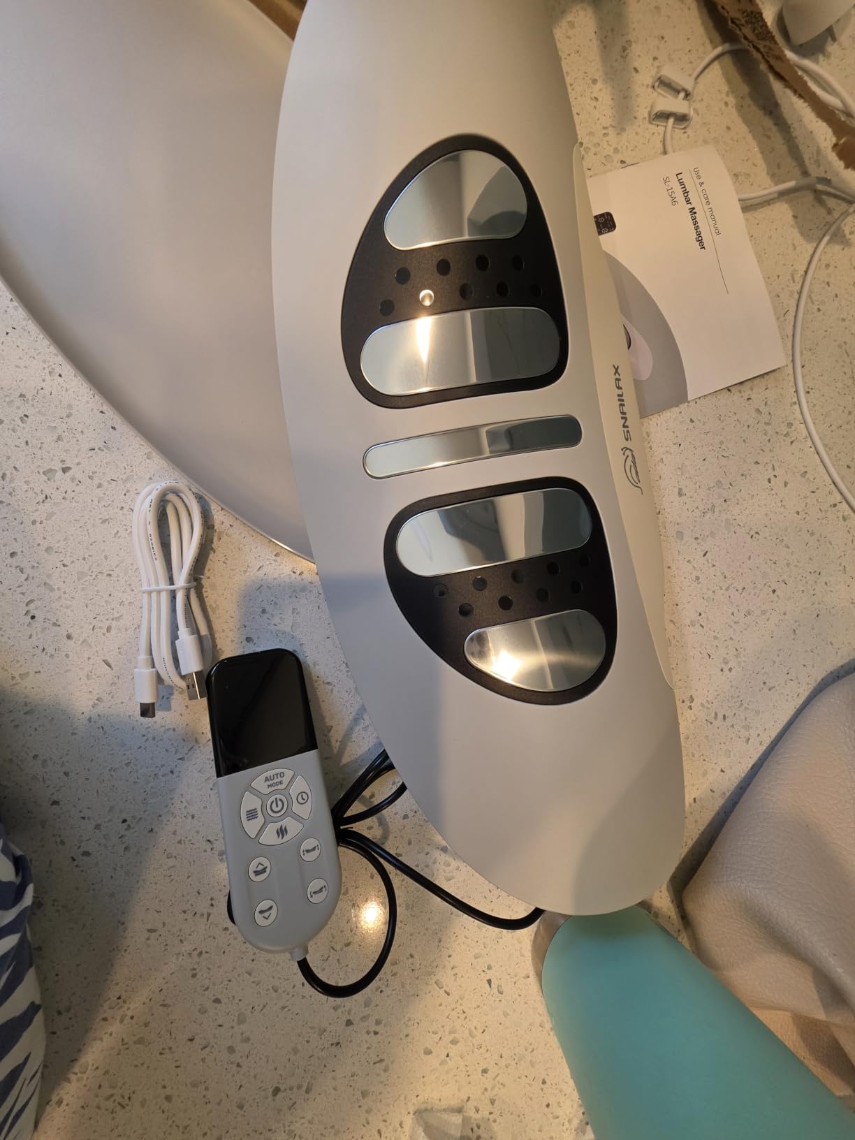 Snailax Lumbar Massager with Heat & Vibration, Back Stretcher, FSA Eligible | Air Compression Stretching, 3 Modes, 8 Height Levels customer photo 1