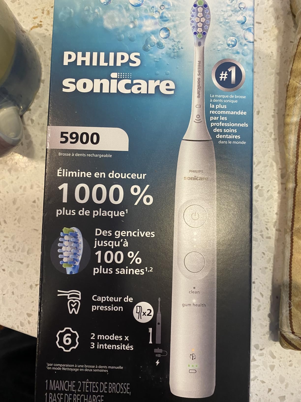 Philips Sonicare 5900 Rechargeable Electric Toothbrush, 2 Brush Heads, Pink | 1000% More Plaque Removal, Pressure Sensor, 6 Brush Settings, 21-Day Battery, 2-Minute Guided Timer, HX7132/02 customer photo 2